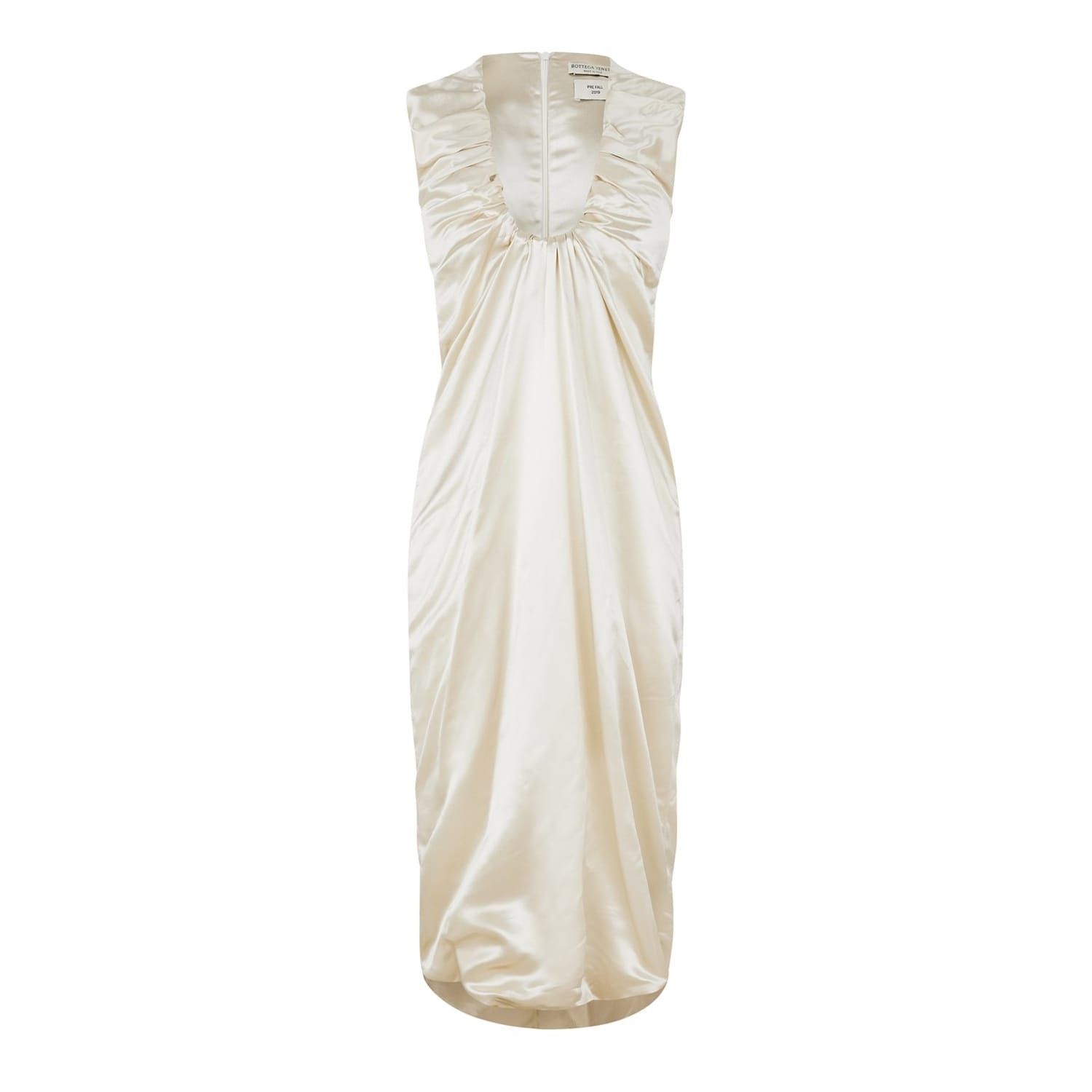 Bottega Veneta Bottega Veneta V-Neck Midi Slip Dress in White Size XXS / US 00 / IT 34 - 1 Thumbnail