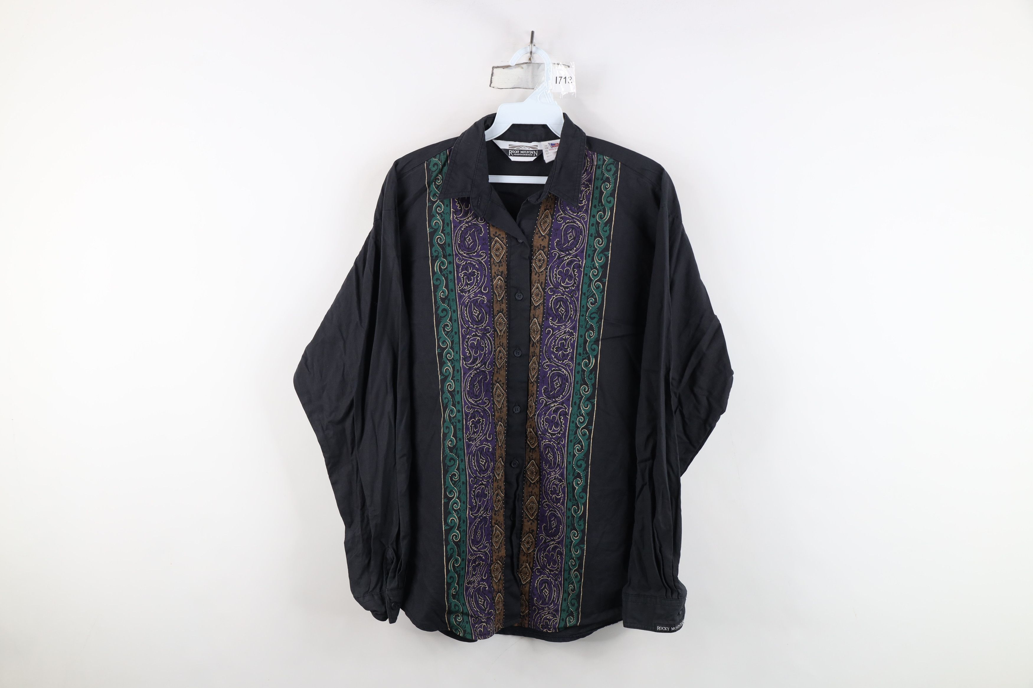 Vintage Vintage 90s Western Rodeo Paisley Diamond Button Shirt USA Size M / US 6-8 / IT 42-44 - 1 Thumbnail