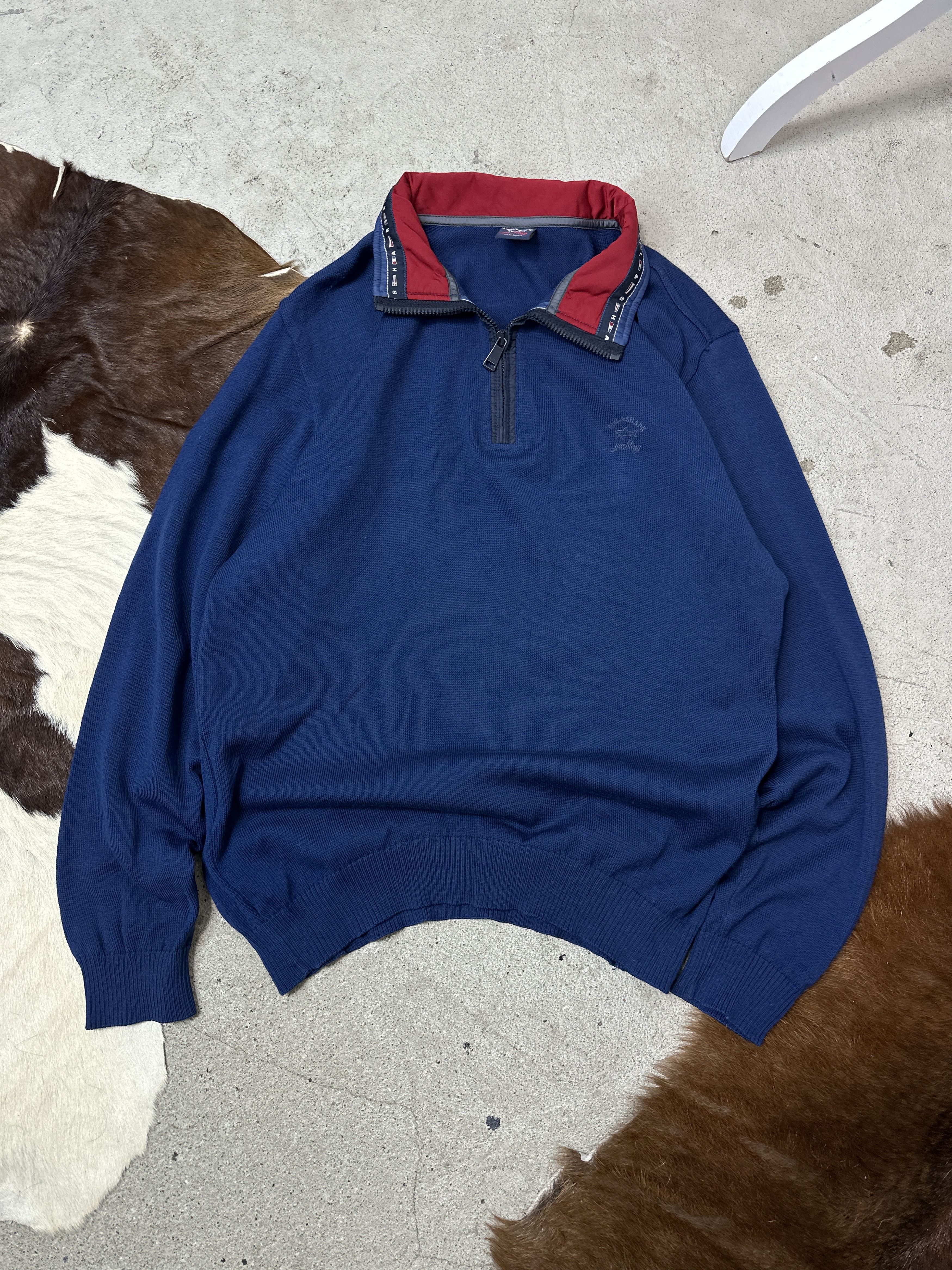 Paul & Shark Vintage Woolen Streetwear Quarter Zip Paul&Shark Sweater Y2K Size US M / EU 48-50 / 2 - 1 Thumbnail