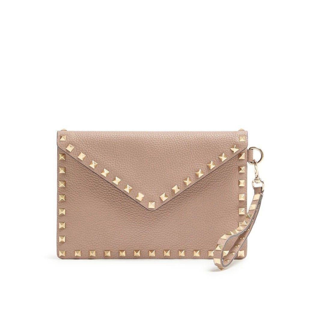 Valentino Garavani Garnet Rockstud Poudre Grained Leather Po, Women's