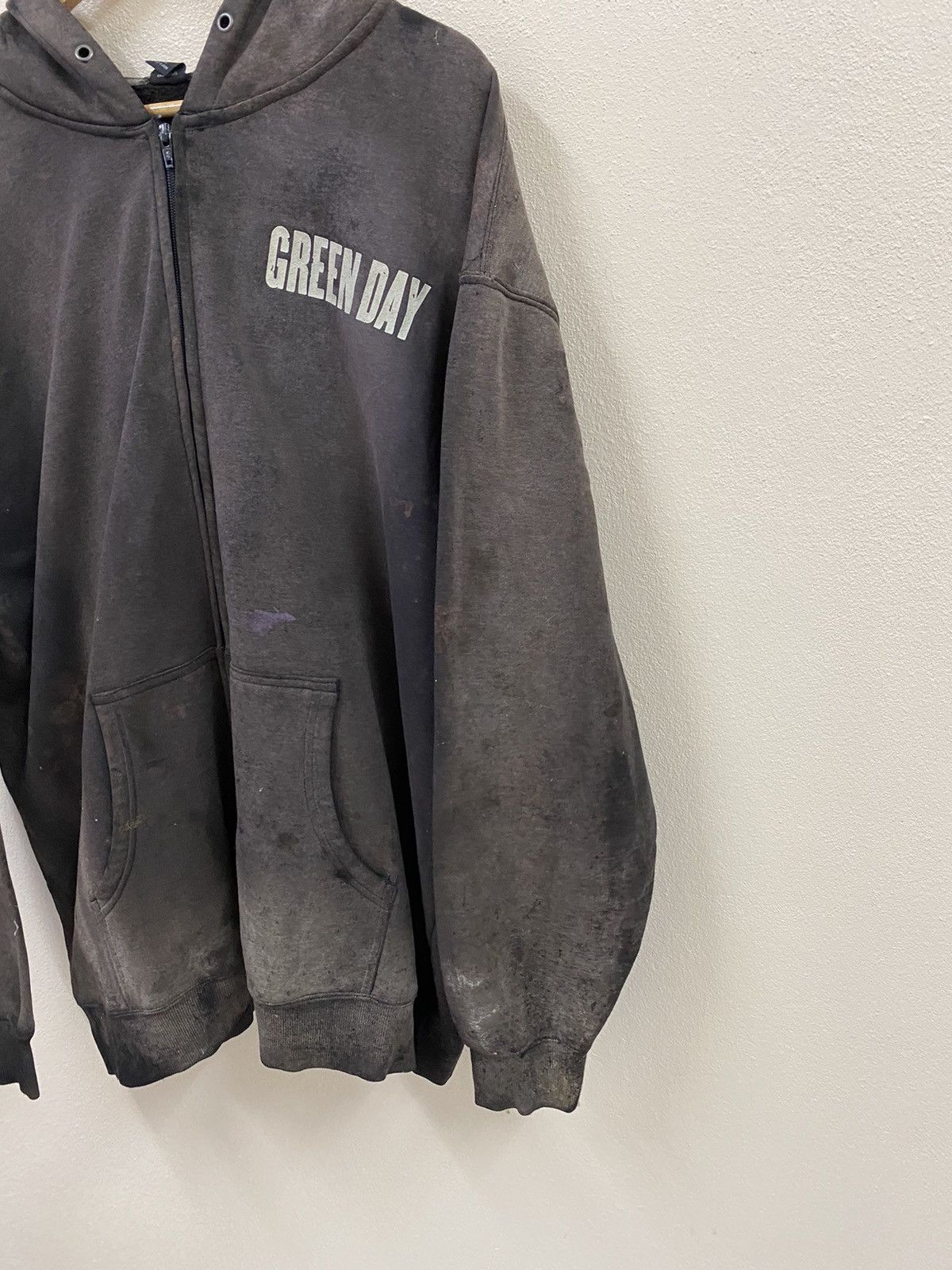 Vintage Vtg Green Day Hoodie Trashed Size US L / EU 52-54 / 3 - 3 Thumbnail