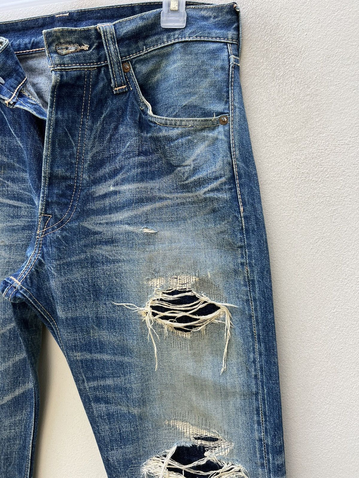 Sugar Cane Vintage Sugar Cane Japan Distress Mud Denim Selvedge Jeans Size US 30 / EU 46 - 11 Thumbnail