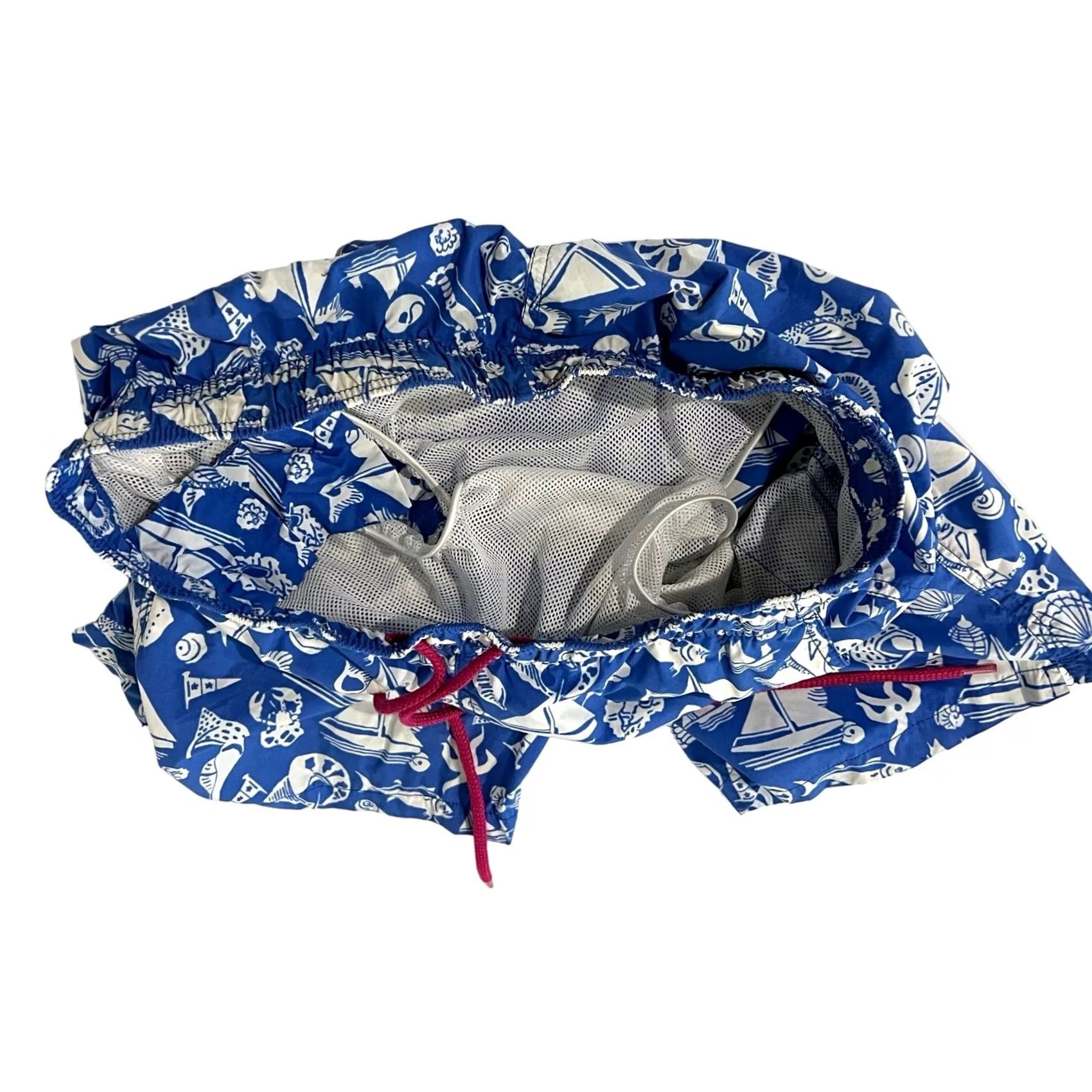 J.Crew J.Crew Men’s Swim Trunks Shorts Blue Nautical Sailboats Seashells Brief Liner M Beach Nautical Preppy Trunks Mens standard M Size US 31 - 4 Thumbnail