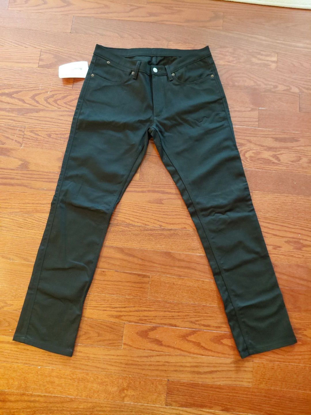 Acne Studios Max Stay Black Leather Patch Denim Jeams Size US 34 / EU 50 - 1 Thumbnail