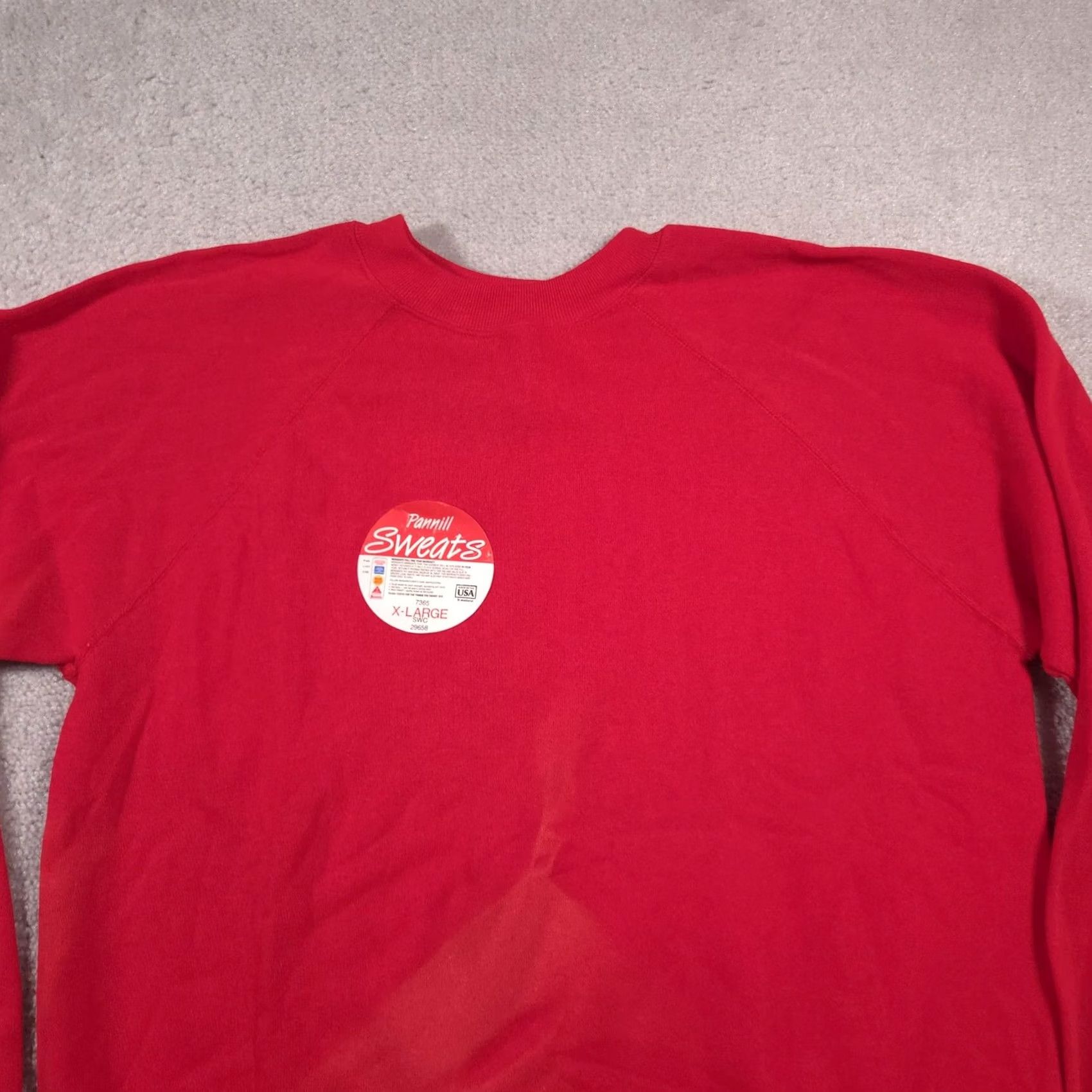 X-LARGE VINTAGE Pannill Sweatshirt Mens X-Large Red Crewneck 50/50 Made in USA 90s Size US XL / EU 56 / 4 - 3 Thumbnail