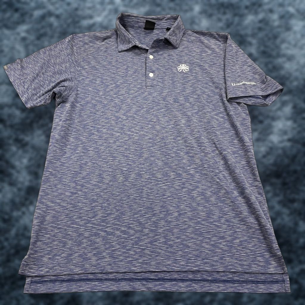 Vintage Dunning Polo Shirt Mens Large Blue Striped polyester cotton 100 Short Sleeve Golf logo Vintage: No Size US L / EU 52-54 / 3 - 1 Thumbnail