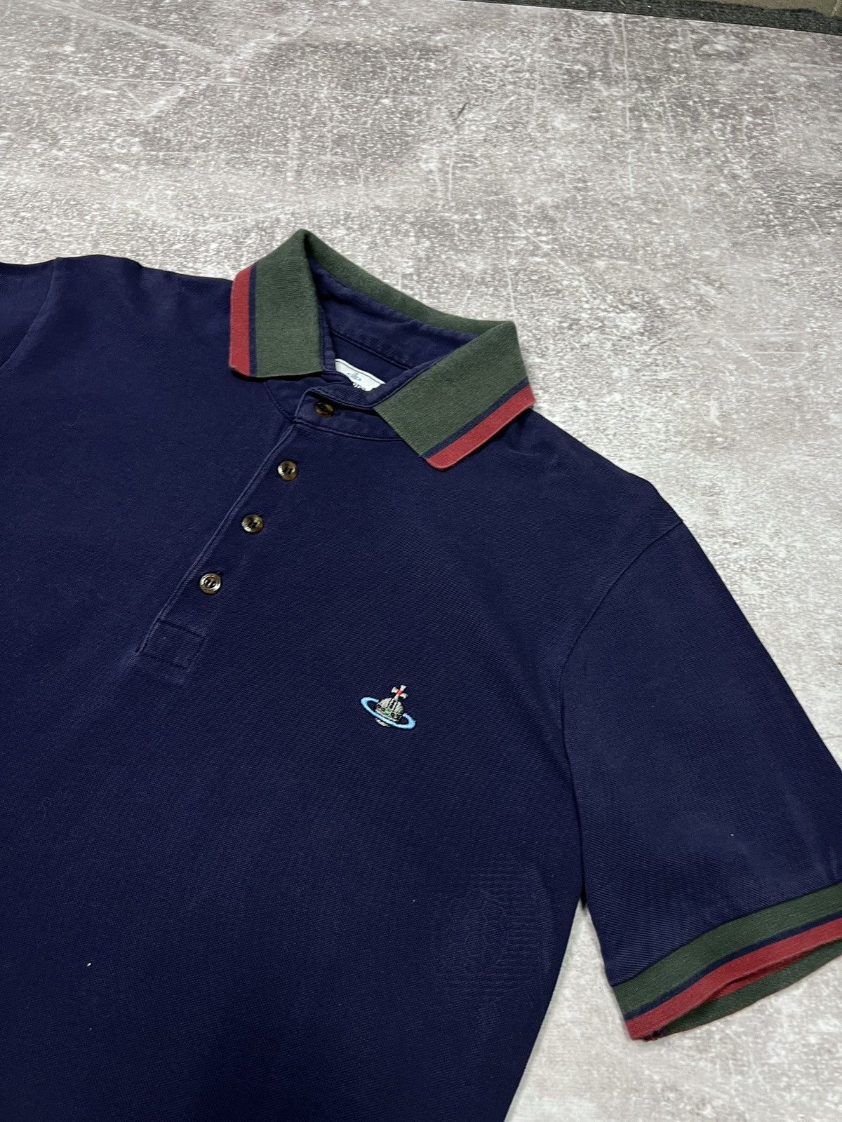 Vivienne Westwood Vivienne Westwood Blue Polo Shirt Orb Logo Size L Size US L / EU 52-54 / 3 - 3 Thumbnail