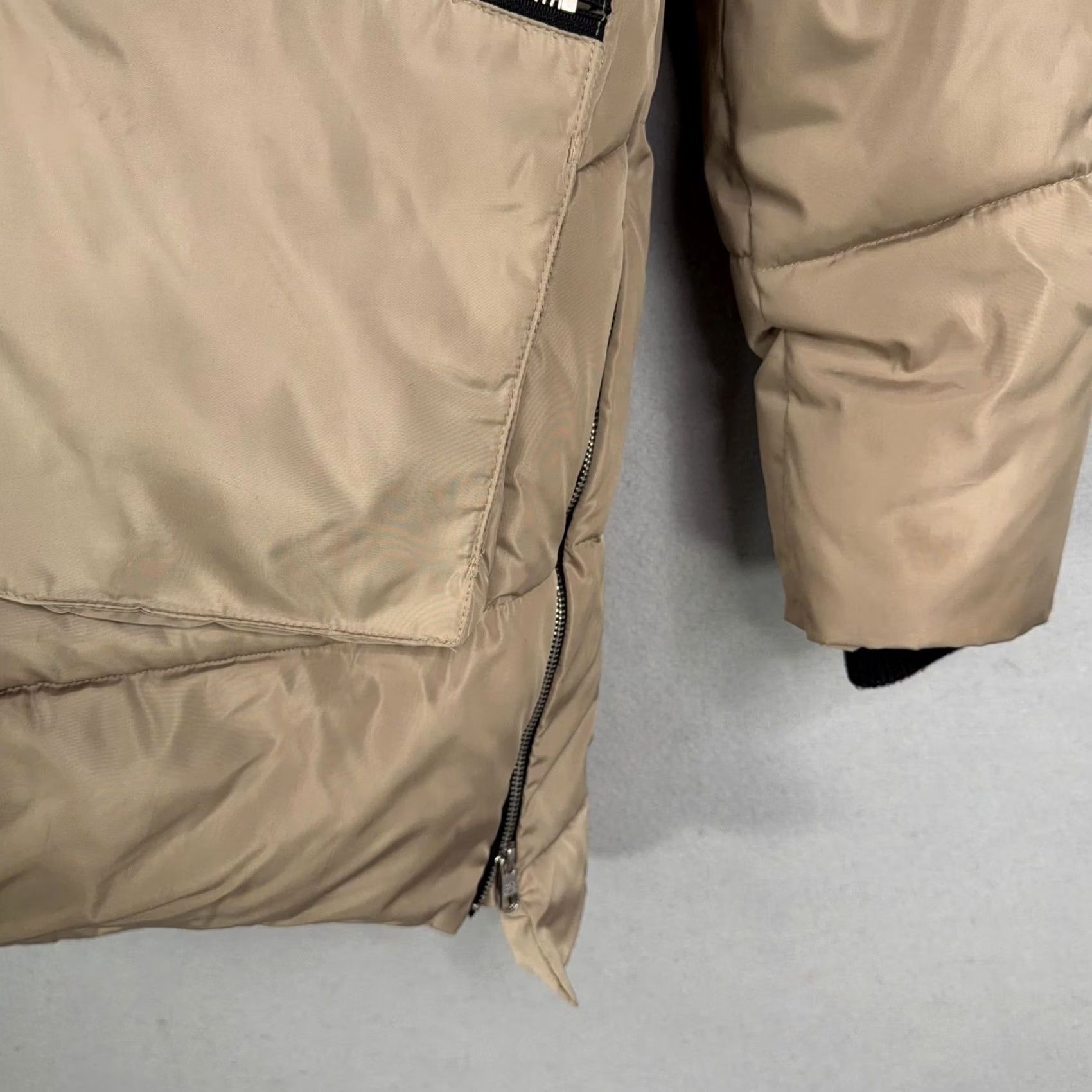 Steve Madden Steve Madden Coat Womens Medium Beige Puffer Hooded Sherpa Lined Zip Pockets Jacket Coat Size M / US 6-8 / IT 42-44 - 3 Thumbnail