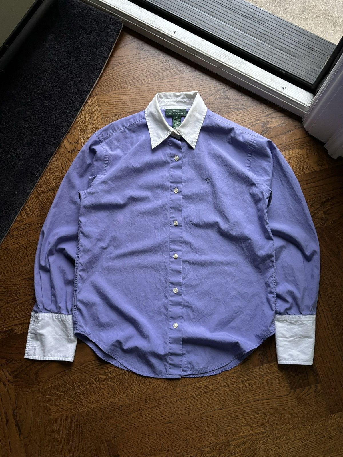 Lauren Ralph Lauren × Polo Ralph Lauren × Ralph Lauren Y2K Ralph Lauren Button Up 2000s Two Tone Dress Shirt Posh Size US XS / EU 42 / 0 - 1 Thumbnail