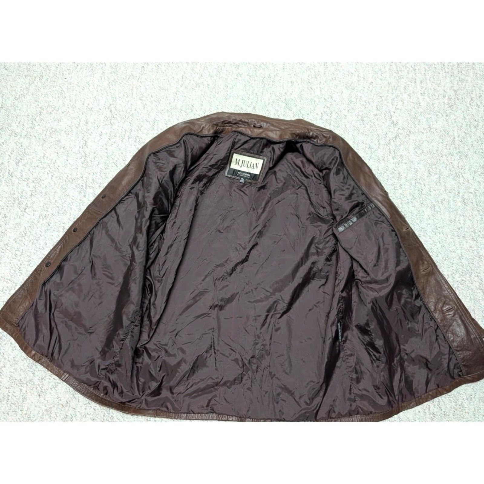 Vintage VINTAGE Wilsons Leather leather jacket coat XL Mens patina 1990s brown button front Dean Winchester Size US XL / EU 56 / 4 - 5 Thumbnail