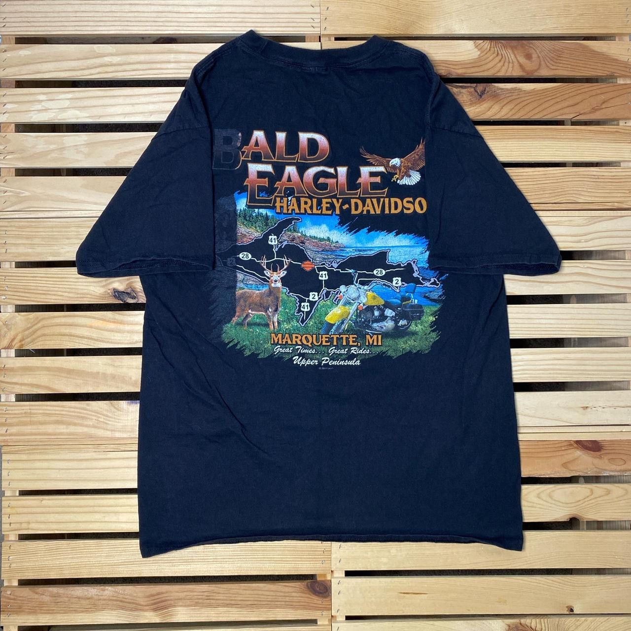 Harley Davidson Harley Davidson, MI Black Nature Biker Tee Size Large Size US L / EU 52-54 / 3 - 1 Thumbnail