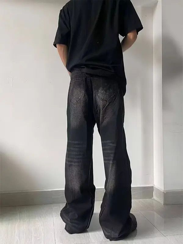 VIBE Vintage washed black rippled rare jeans Size US 34 / EU 50 - 1 Thumbnail