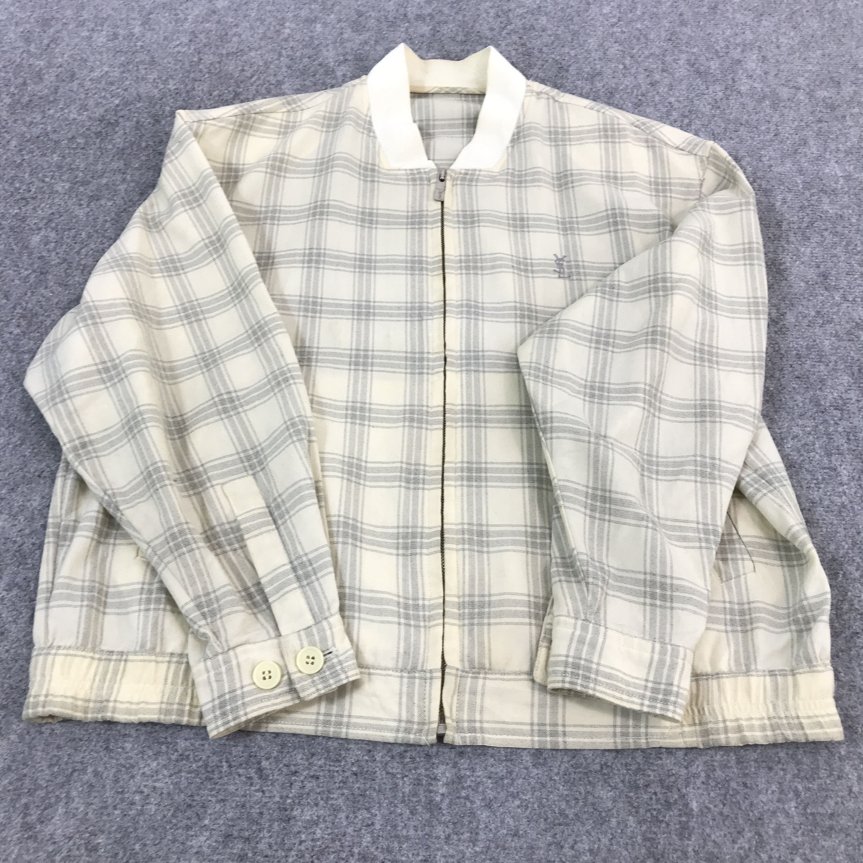 Vintage × Yves Saint Laurent VINTAGE YVESSAINTLAUREN FLANNEL ZIPPER JACKET Size US L / EU 52-54 / 3 - 8 Thumbnail