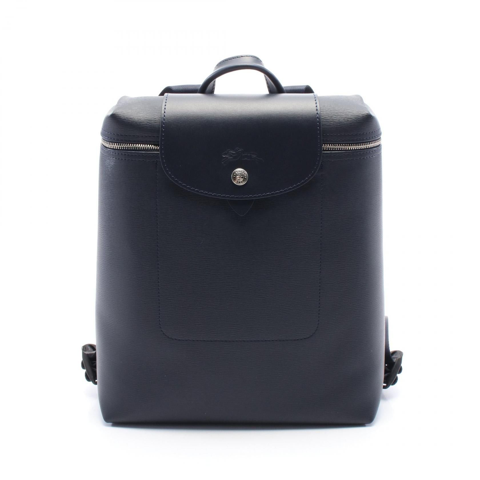 Longchamp Longchamp Le Preage City M Backpack Rucksack Coated Canvas Leather Navy Size ONE SIZE - 1 Thumbnail