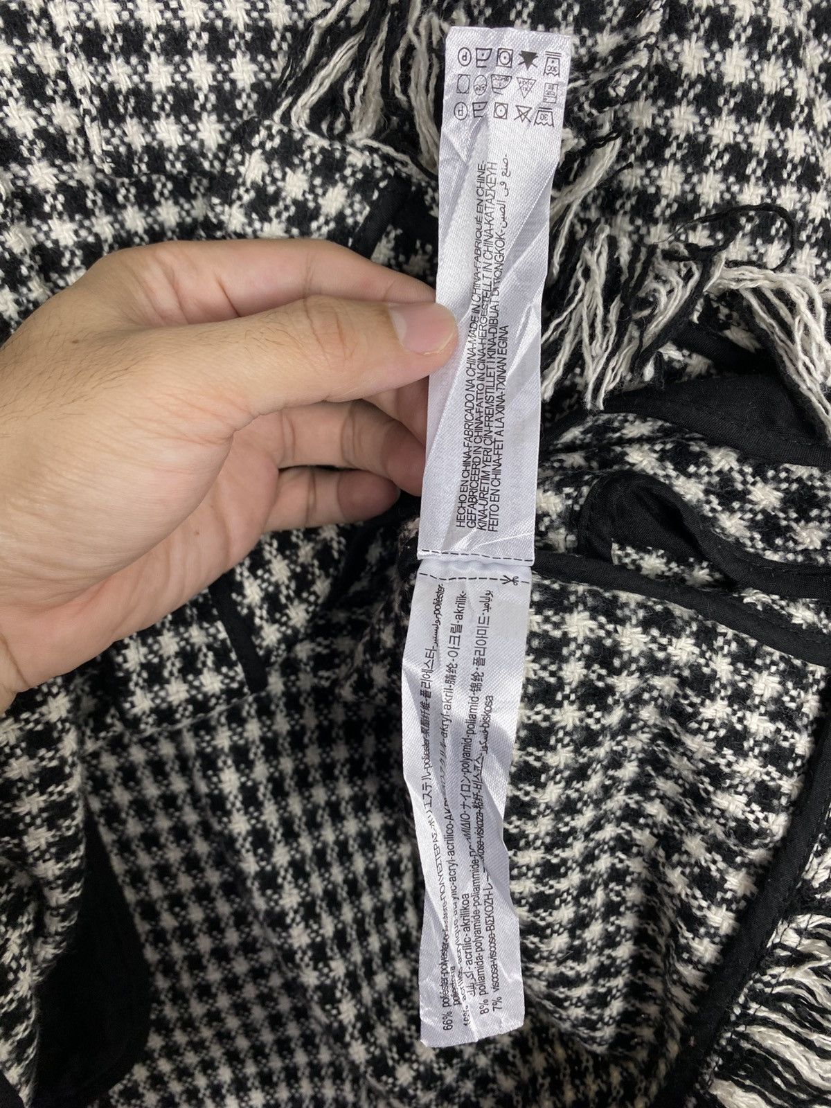 Zara Rare‼️ Zara Houndstooth Fringed Overshirt Jacket Size S / US 4 / IT 40 - 8 Thumbnail