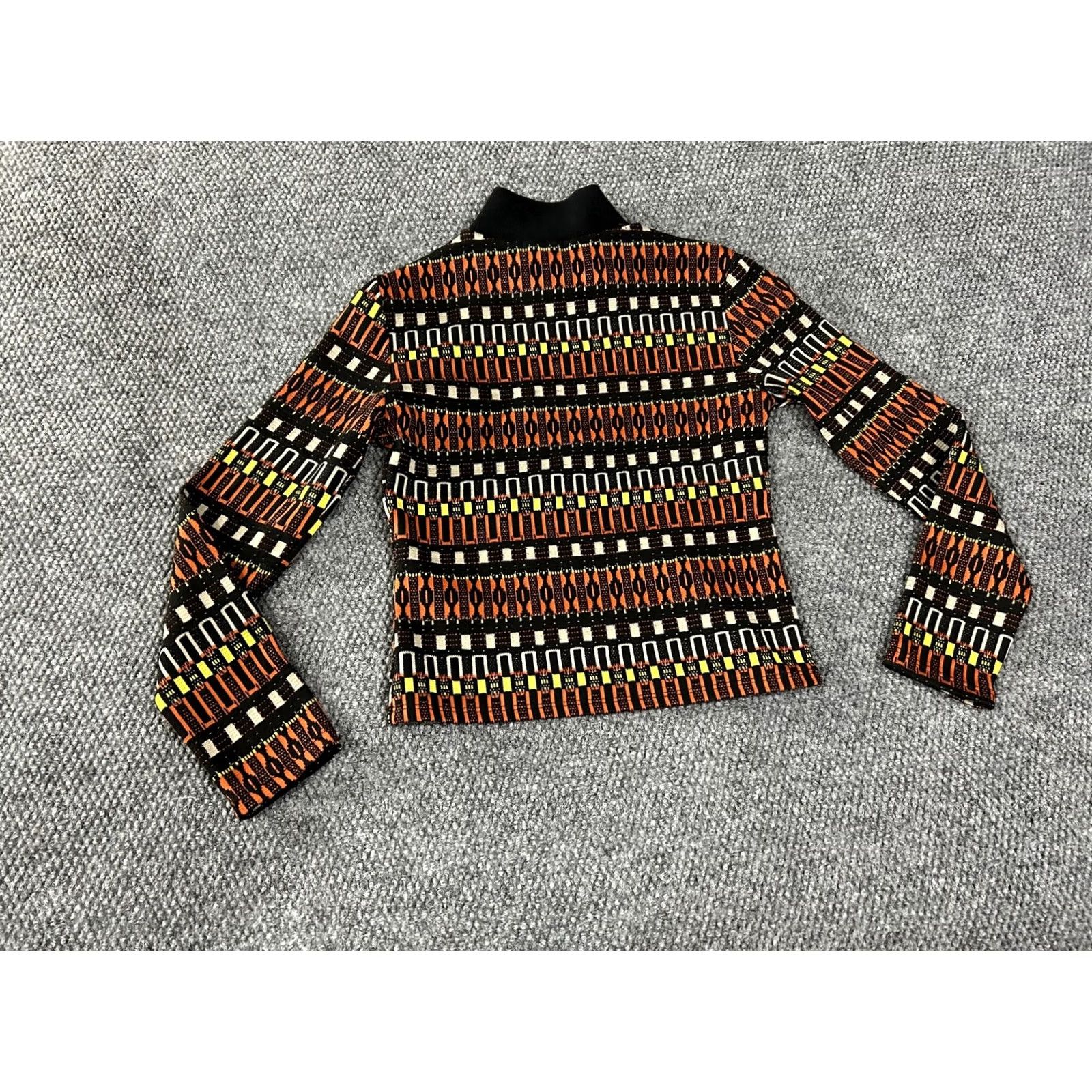 Zara Zara Sweater Womens Small Multicolor Geometric Mock Neck Pullover Knit Size S / US 4 / IT 40 - 6 Thumbnail