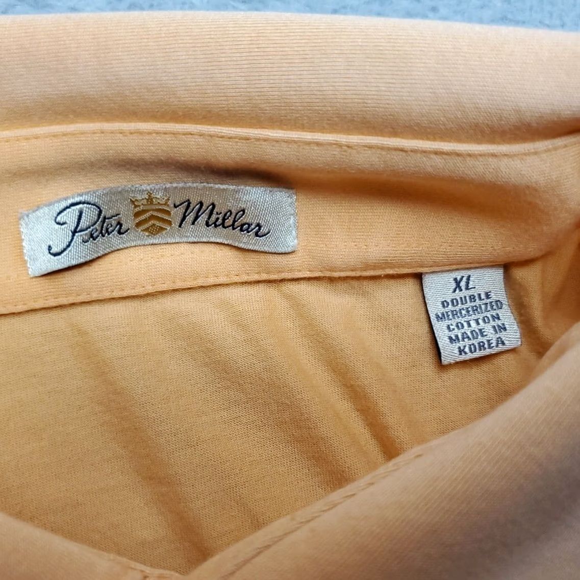 Peter Millar VTG Peter Millar Polo Shirt Mens XL Orange Red Striped 100% Cotton Golf Casual Polo Shirt Mens XL Orange Red Size US XL / EU 56 / 4 - 4 Thumbnail