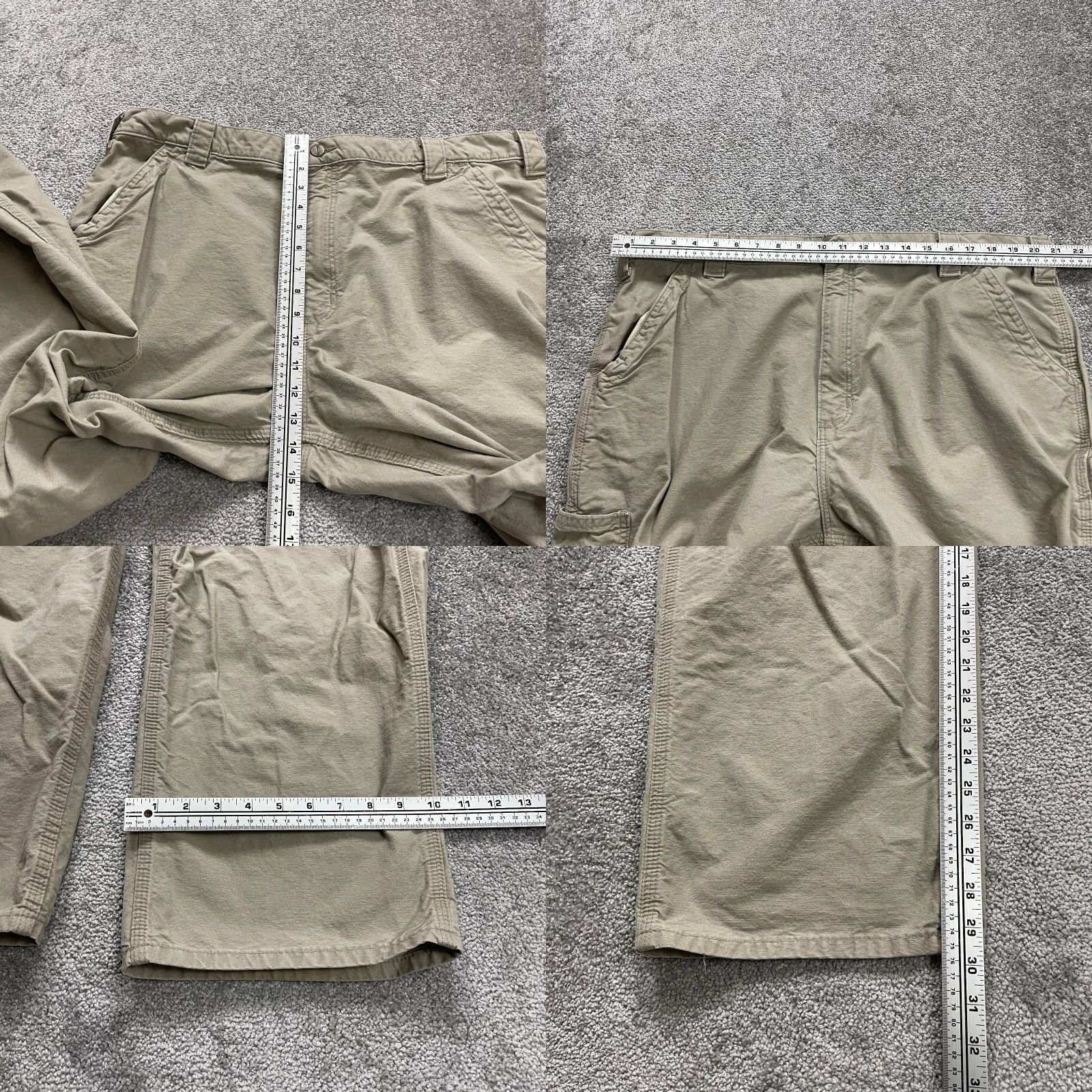 Carhartt VINTAGE Carhartt Workwear Pants Carpenter Fit Mens 42x30 Beige Cotton Straight Button Zipper Classic Size US 42 / EU 58 - 8 Thumbnail