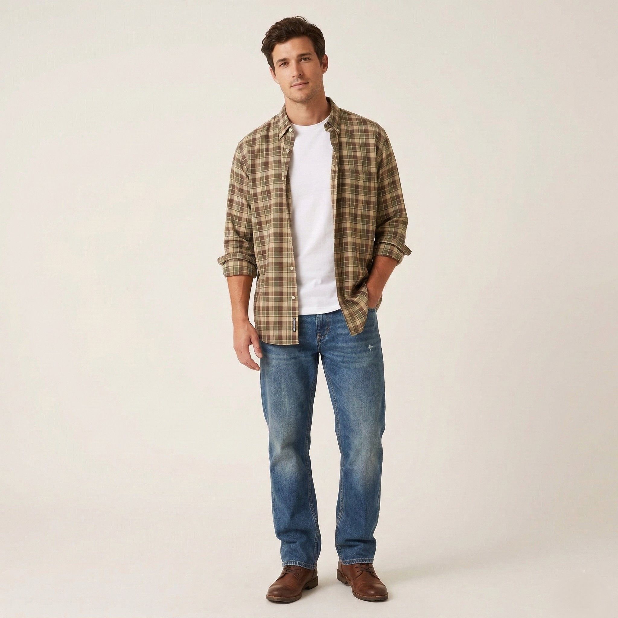 Gant GANT Men L Casual Shirt Green Check 6946 Size US L / EU 52-54 / 3 - 1 Thumbnail
