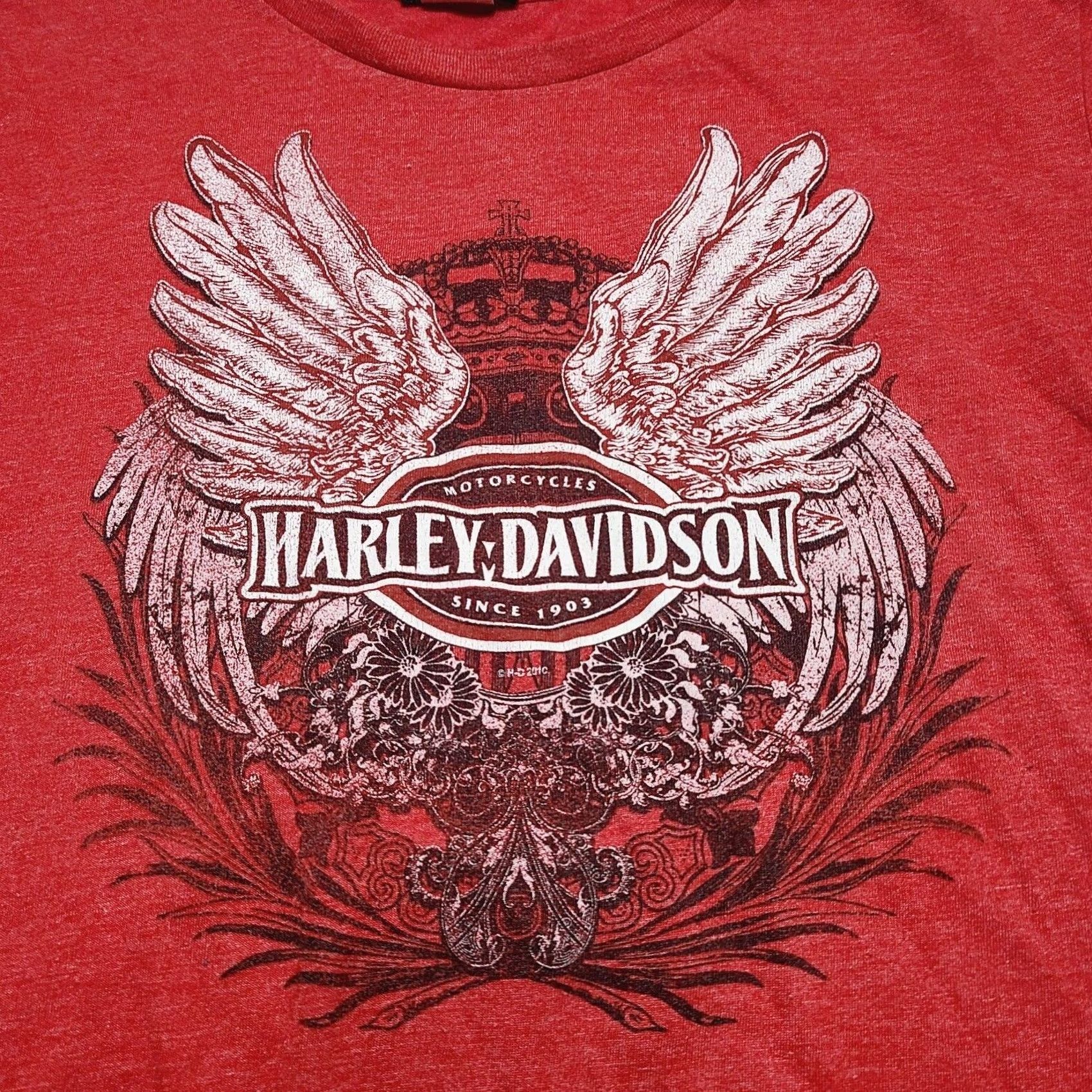 Harley Davidson Harley Davidson T-Shirt Women Medium Red Hot Rod Michigan Wings Size M / US 6-8 / IT 42-44 - 2 Thumbnail