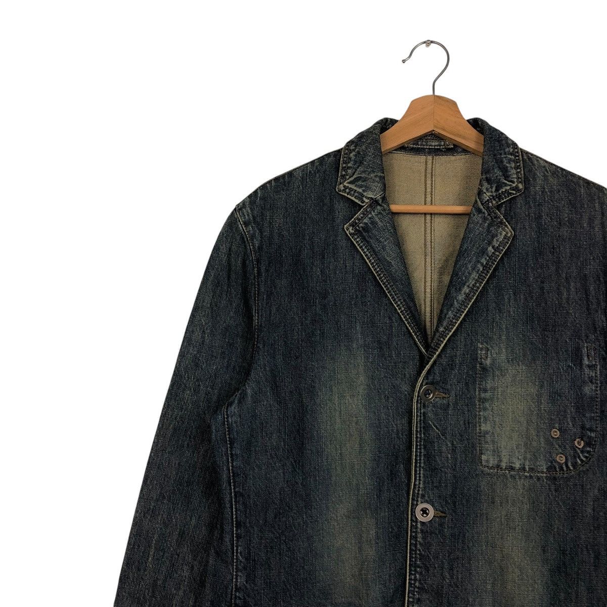 PPFM 🔥VINTAGE DENIM BIKER JACKET PPFM ISSEY MIYAKE Size US L / EU 52-54 / 3 - 9 Thumbnail