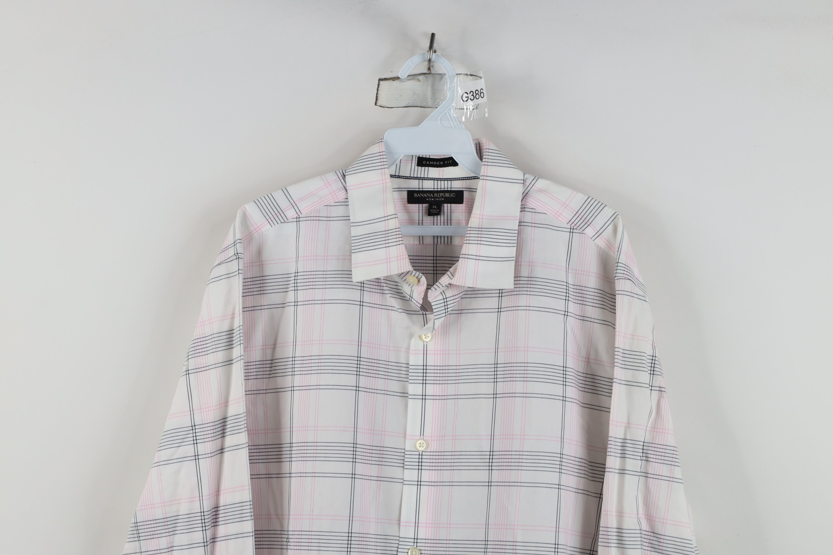 Banana Republic Banana Republic Camden Fit Collared Button Shirt White Plaid Size US XL / EU 56 / 4 - 2 Thumbnail