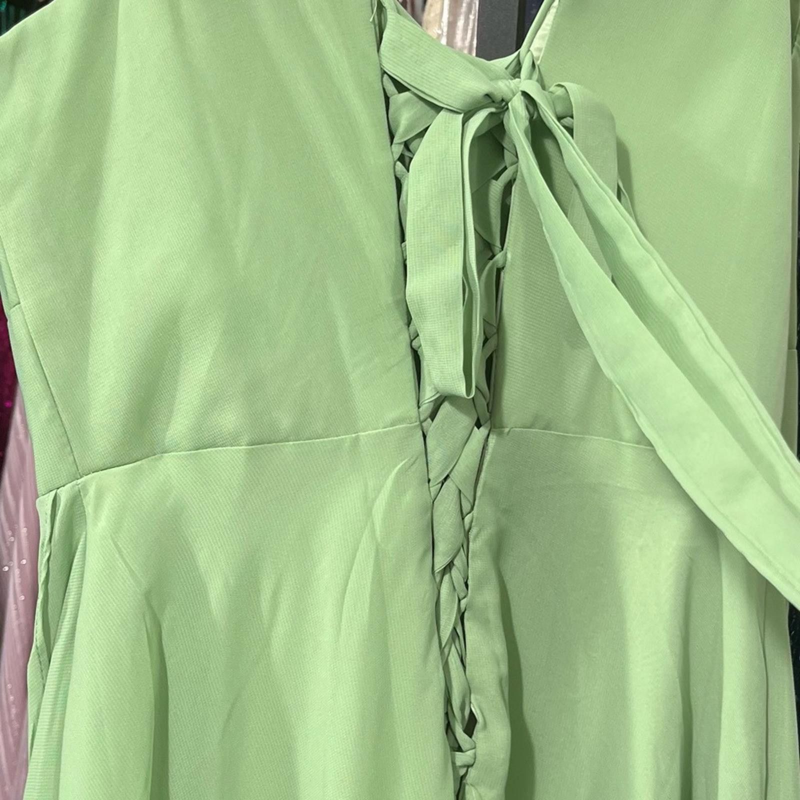 Unknown London Light Green Women's Prom Dress with Ruffle Detail Size M / US 6-8 / IT 42-44 - 4 Thumbnail