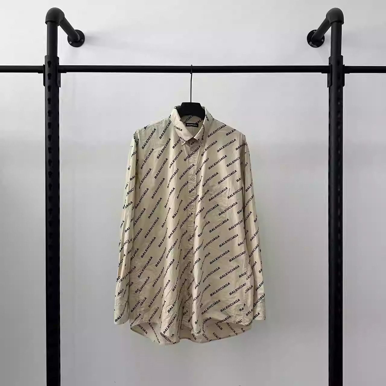 Balenciaga Beige White Long-sleeved Shirt