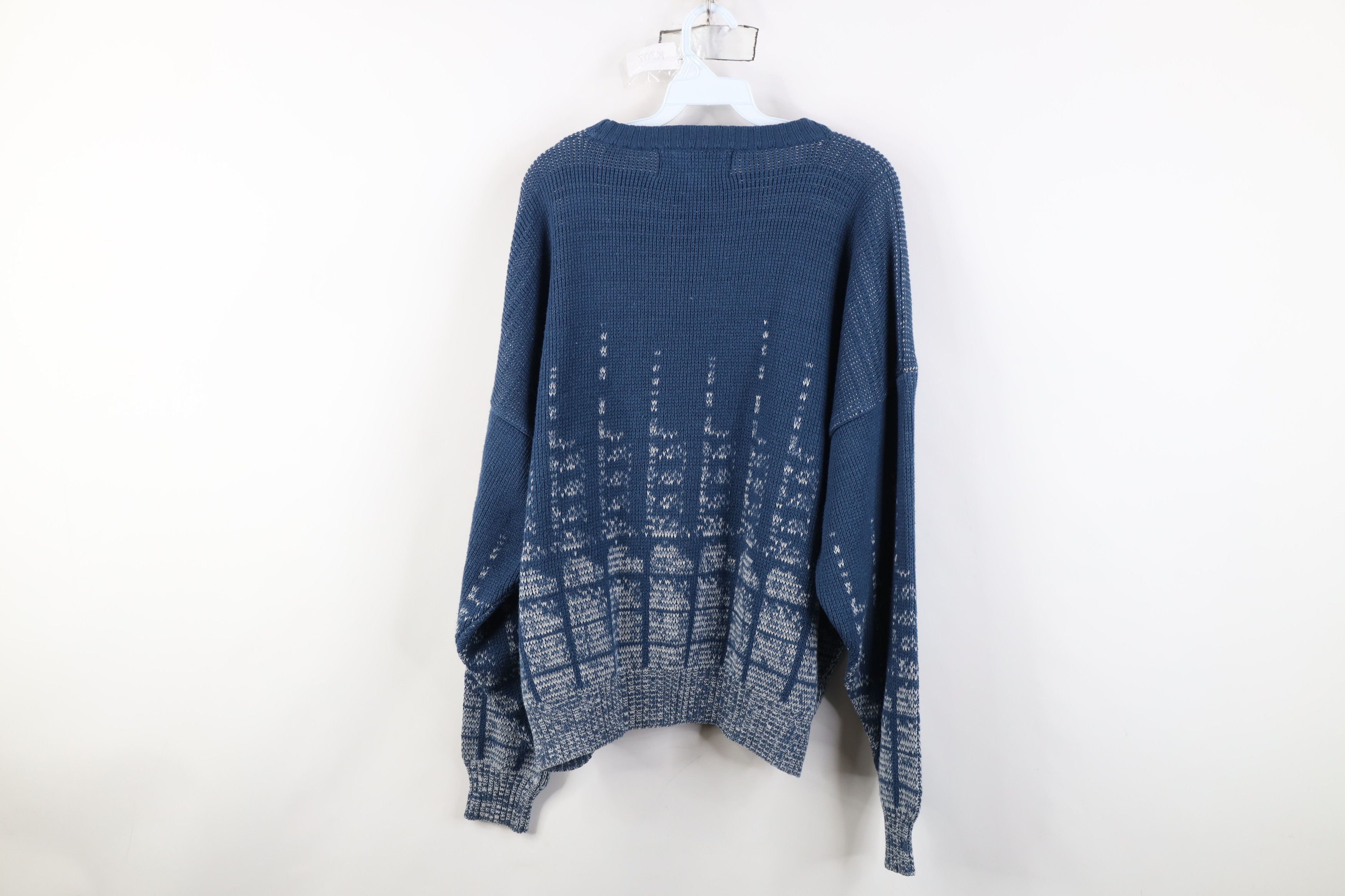 Vintage Vintage 90s Streetwear Ribbed Knit Boxy Fit Crewneck Sweater Size US XXL / EU 58 / 5 - 8 Thumbnail