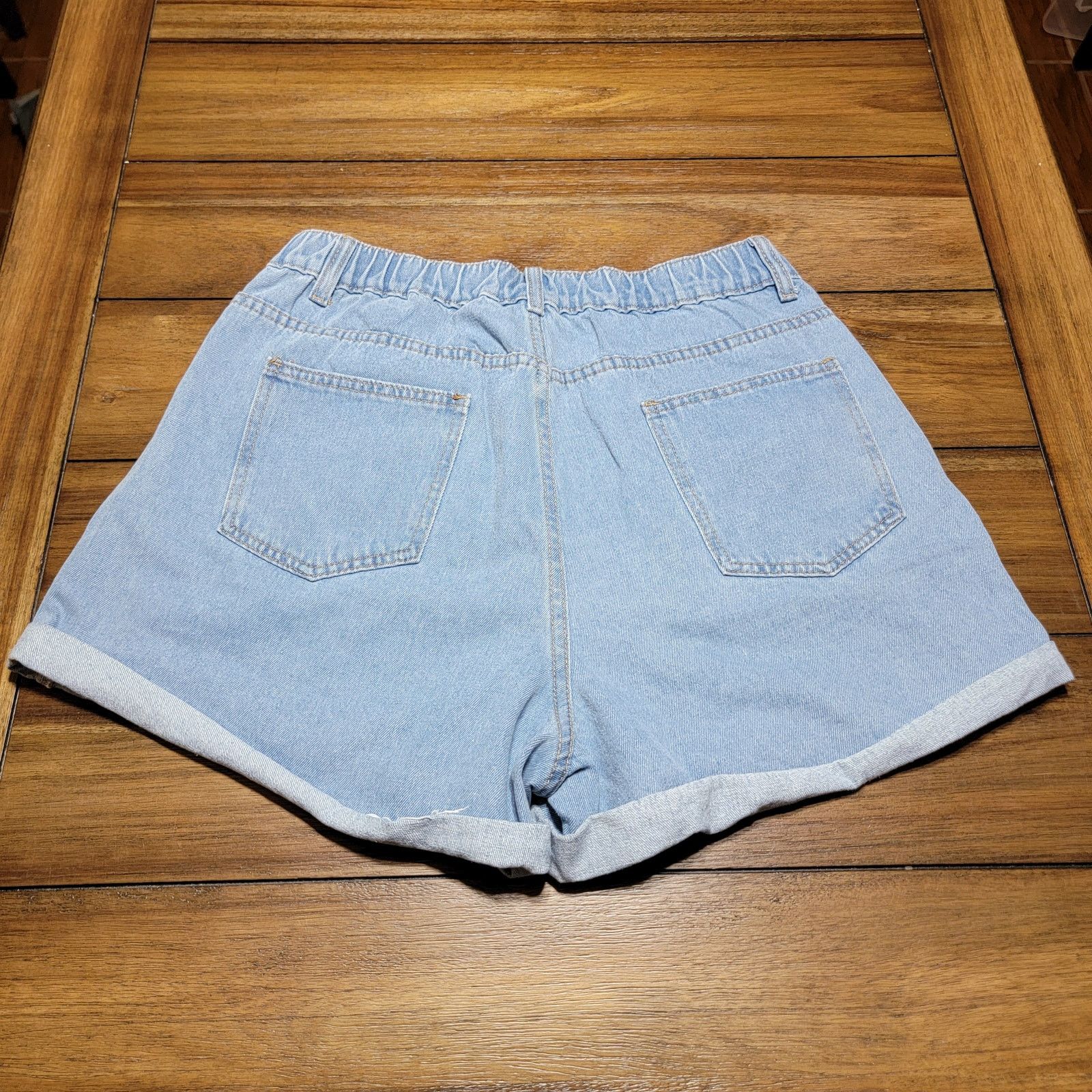 Shein Shein Curve Denim Shorts w/ Embroidered Cherries - Size 0XL Size 34" / US 12 / IT 48 - 3 Thumbnail