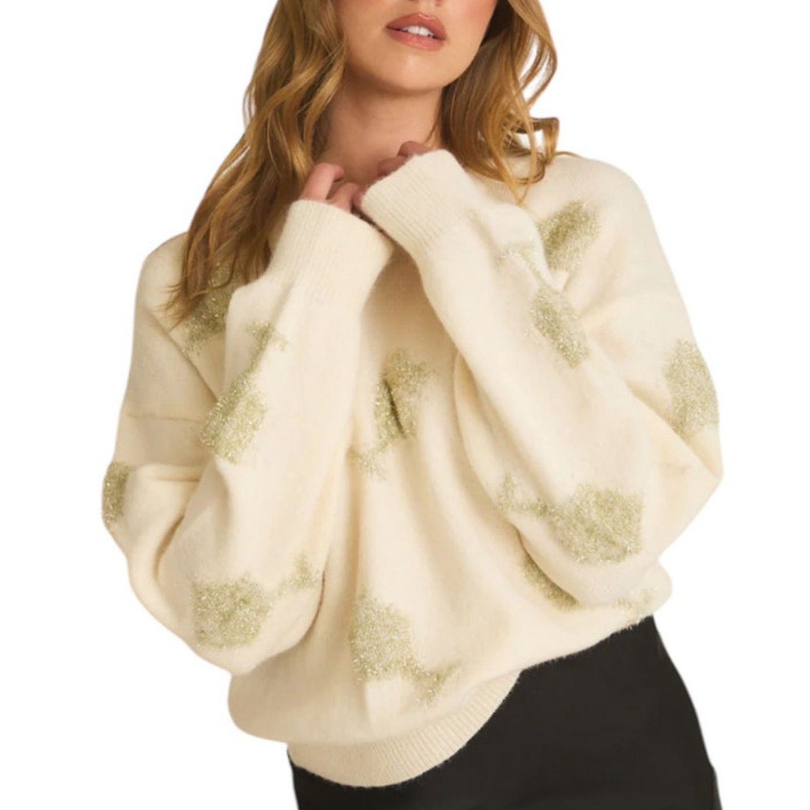 Other Gilli Cream Silver Champagne Glasses Graphic Novelty Sweater Size S / US 4 / IT 40 - 8 Thumbnail