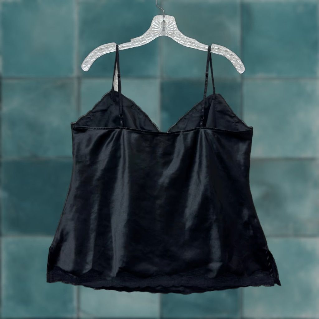 Vintage VINTAGE Xhilaration Camisole Top 2XL Black Satin Fairy Goth Whimsigoth Shirt Womens Size XXL / US 16-18 / IT 52-54 - 1 Thumbnail