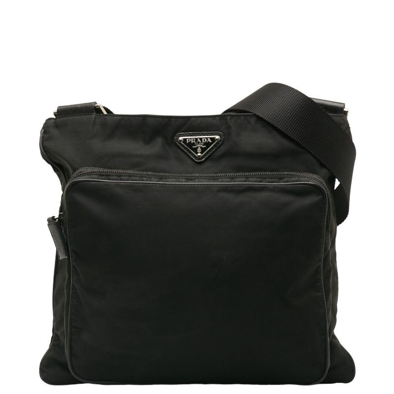 image of Prada Tessuto Messenger Bag in Black, Women's