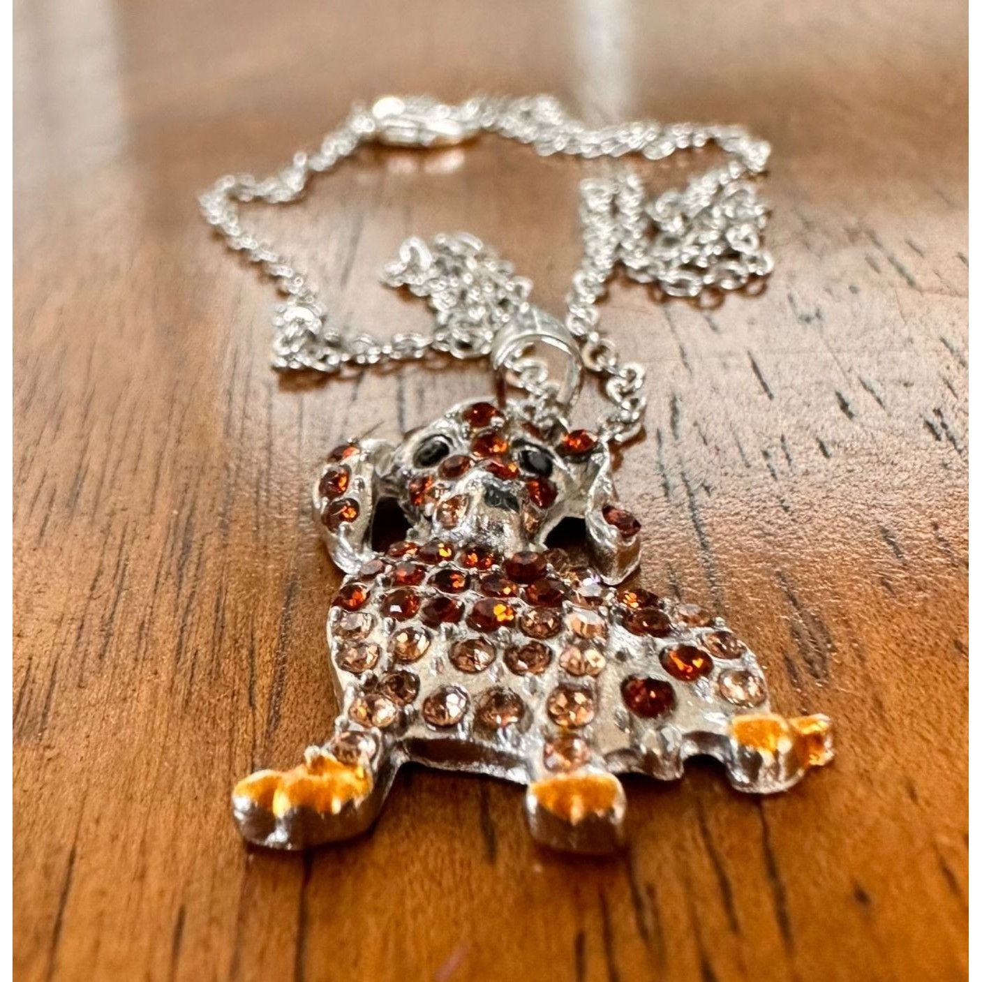 Handmade Dachshund Necklace New Rhinestones 16 inch Chain 2 piece Set Size ONE SIZE - 12 Thumbnail