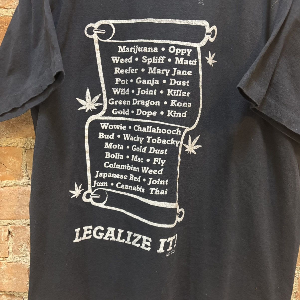 Vintage $150 Vintage 90s Marijuana Names Legalize It Weed Tee Size US XL / EU 56 / 4 - 2 Thumbnail
