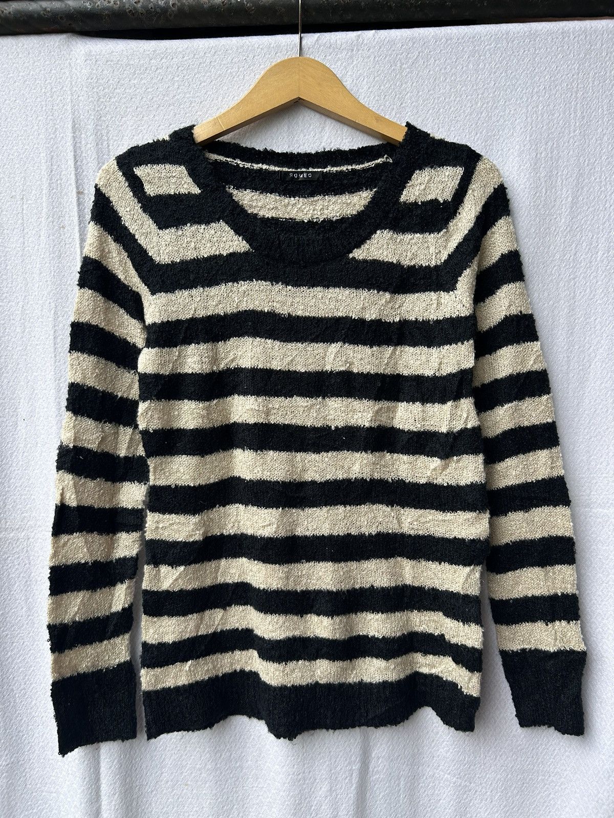 Japanese Brand Japanese Romeo knit fuzzy mohair striped Isseymiyake styled Size US M / EU 48-50 / 2 - 1 Thumbnail