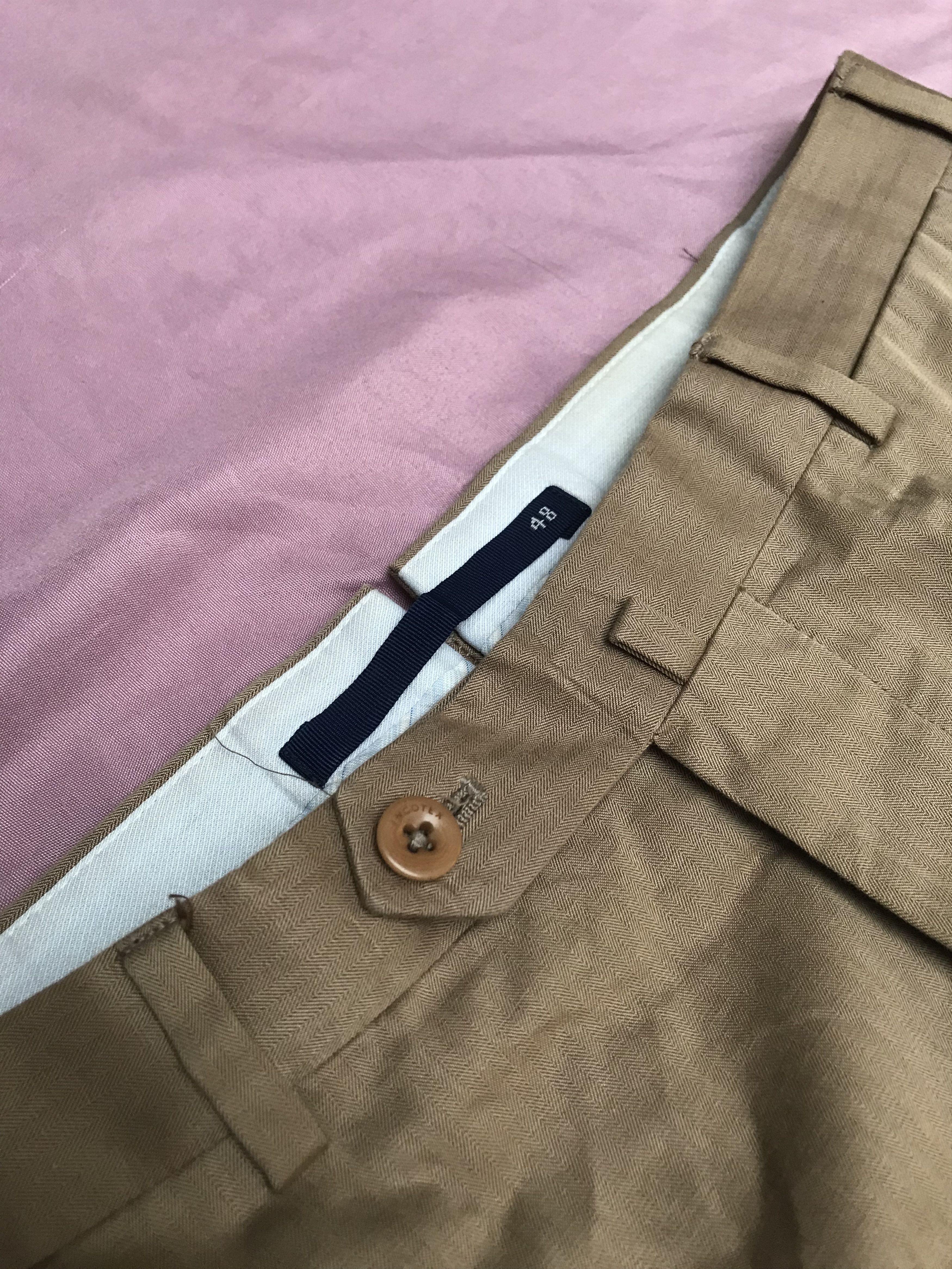 Incotex INCOTEX TAILORED WOVEN HERRINGBONE COTTON CHINOS Size 48R - 6 Thumbnail