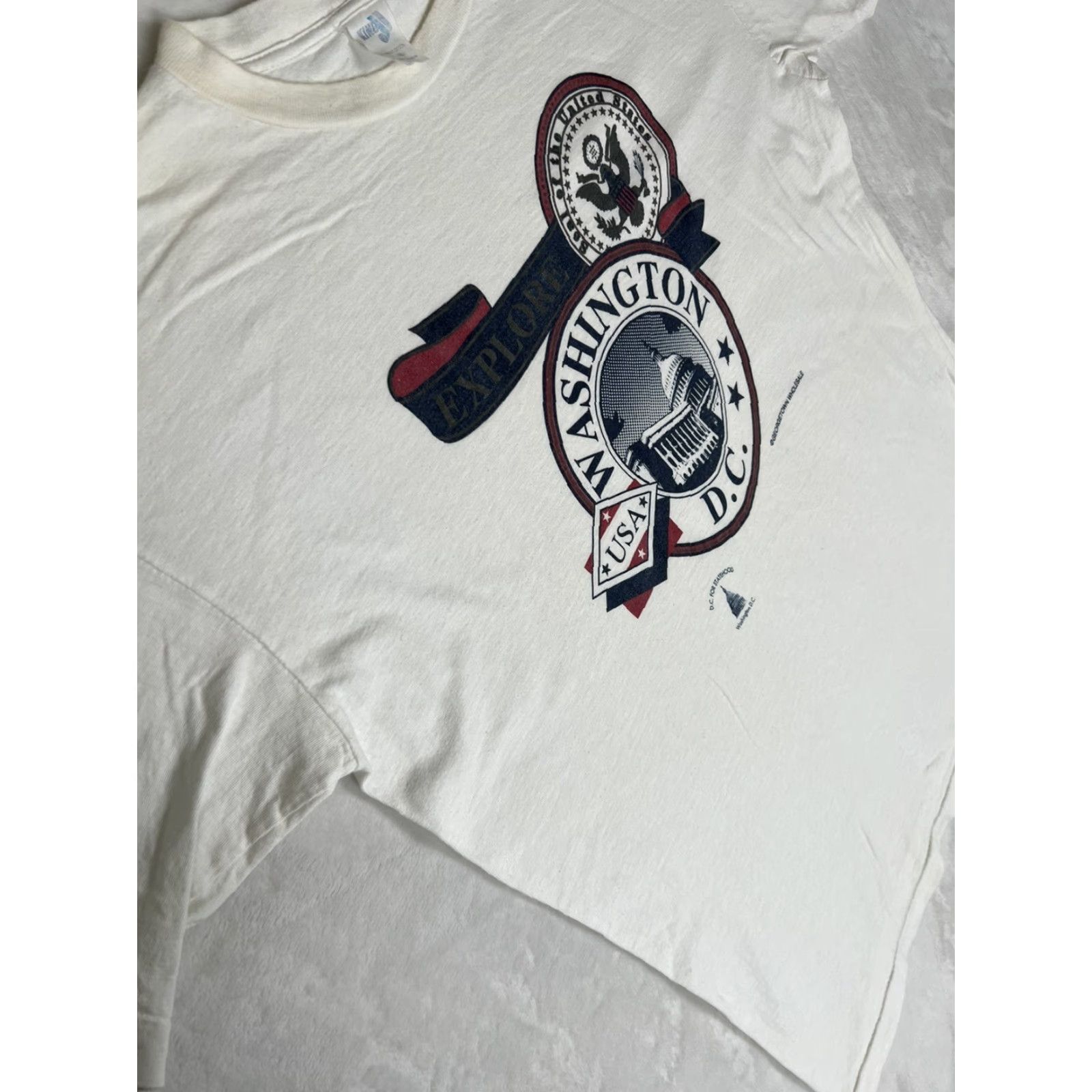 Vintage VINTAGE Washington DC White House T-Shirt XL Single Stitch Mens White 80s 90s USA Pin Hole Size US XL / EU 56 / 4 - 5 Thumbnail