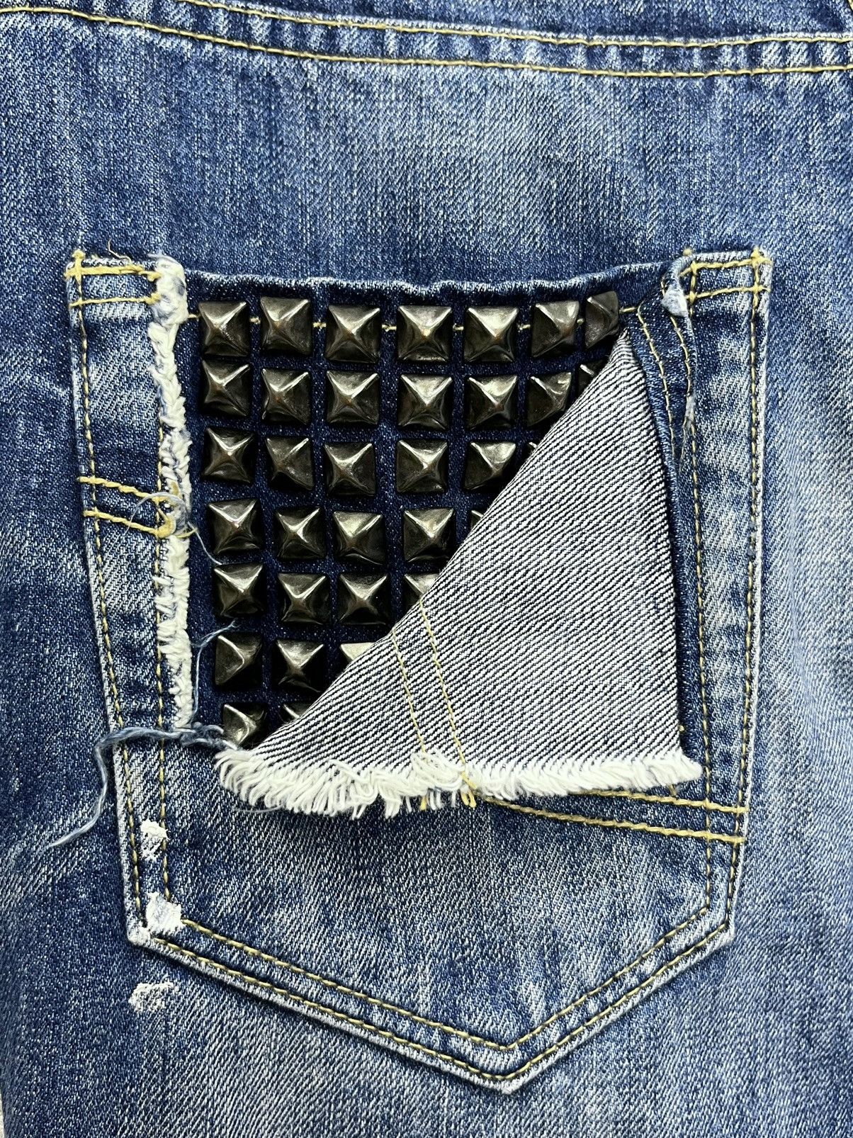 semanticdesign 🔥SEMANTIC DESIGN Paint Splatter Grunge Studded Flare Denim Size US 31 - 3 Thumbnail