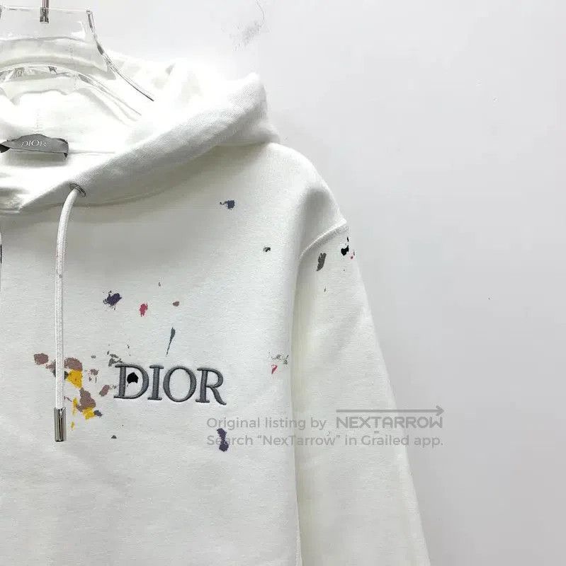 Dior Dior White Cotton Women's Hoodie with Splatter Design . Size XS / US 0-2 / IT 36-38 - 3 Thumbnail