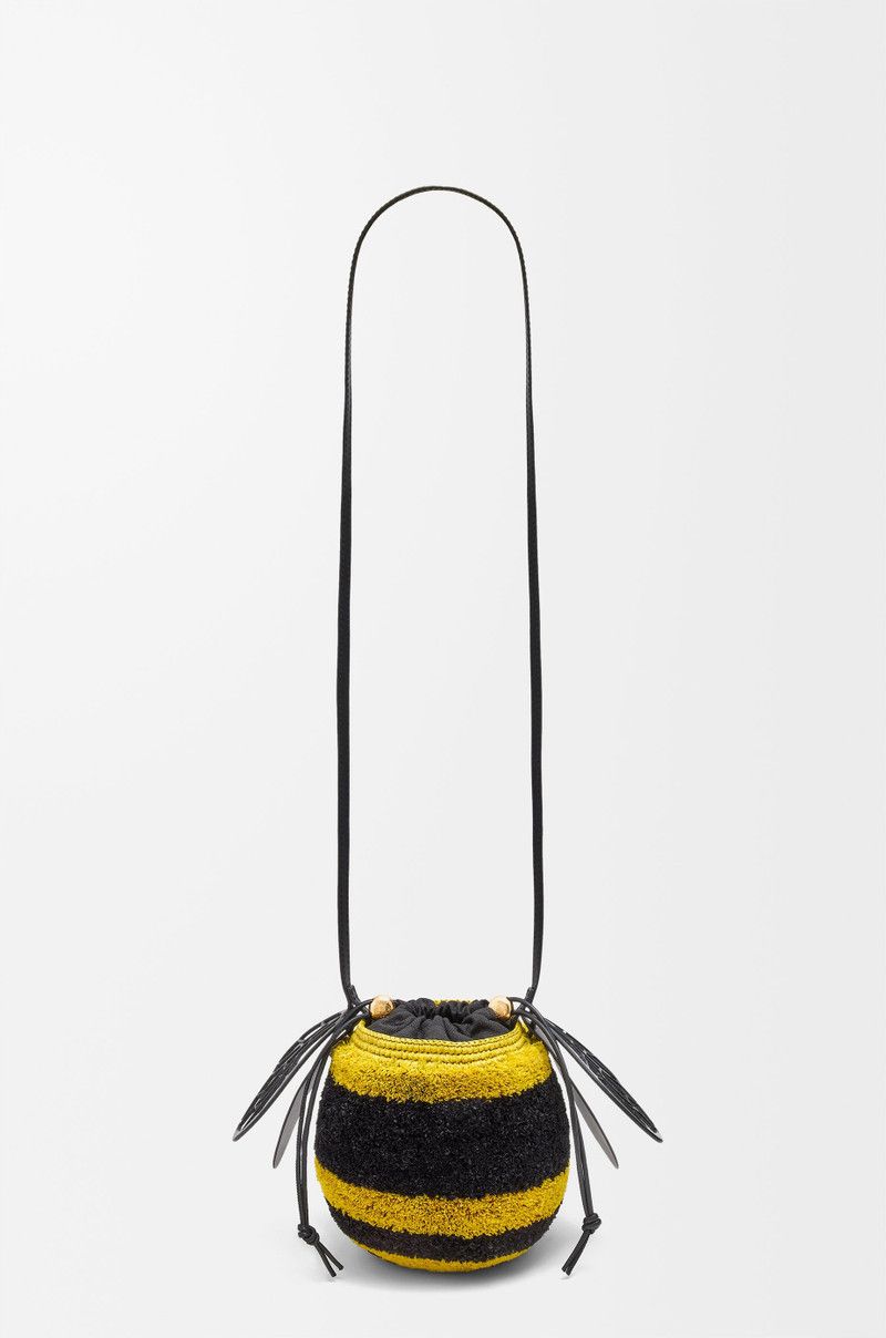 Loewe o1in1g0526 Size: OS / Ibiza Bee Basket Bag in Yellow/Black Size ONE SIZE - 4 Thumbnail