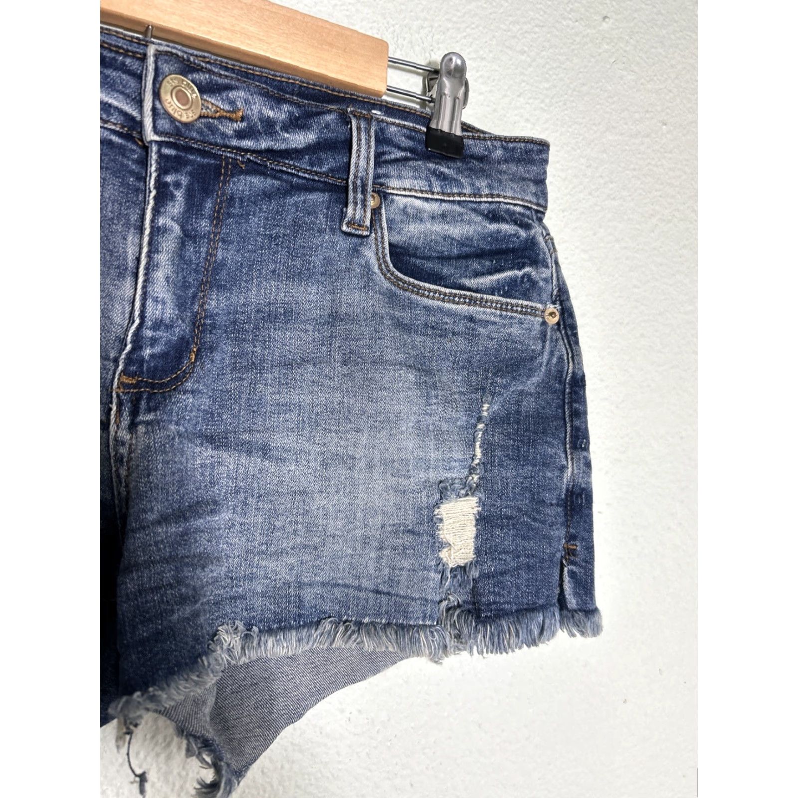 Denime STS Blue Womens Cut Off Denim Boyfriend Shorts Distressed Size 28x2 Size 28" / US 6 / IT 42 - 3 Thumbnail