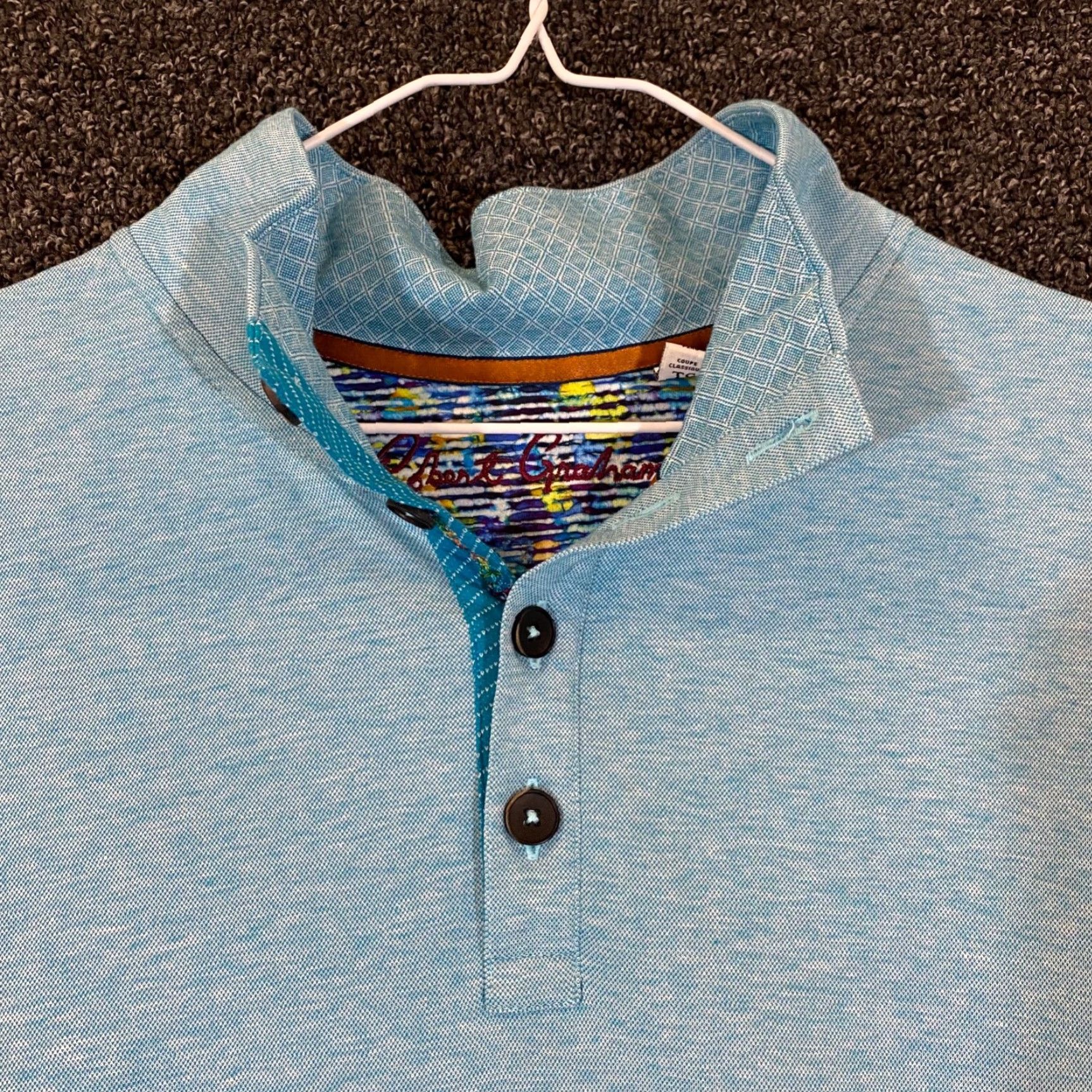 Robert Graham VINTAGE Robert Graham Men’s Sweater XL Blue Pullover Knit Button Long Sleeve Casual Fashion Size US XL / EU 56 / 4 - 2 Thumbnail
