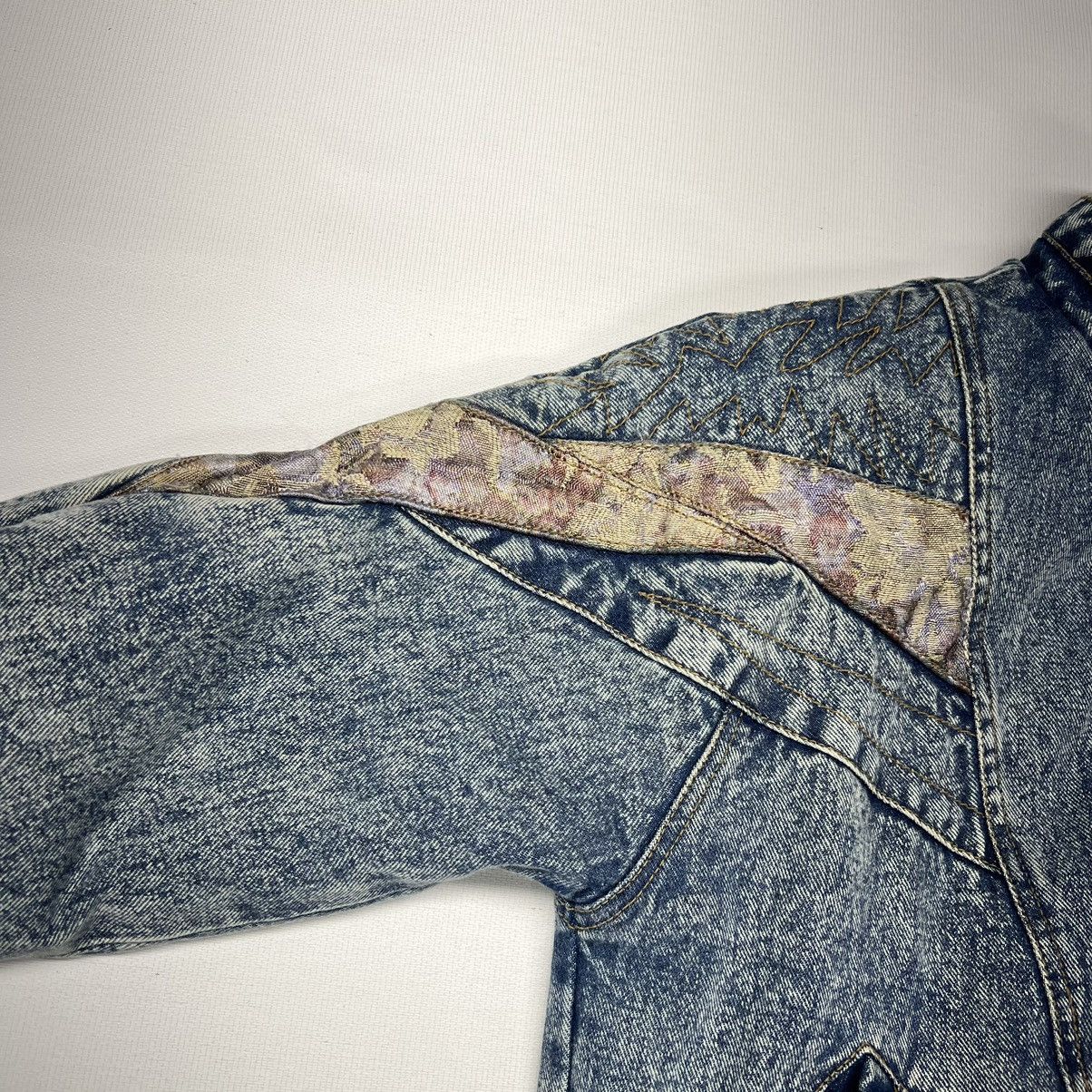 Faded Glory × Vintage Vintage Faded Glory Denim Jacket Bomber Floral Faded Y2K 90s Size M / US 6-8 / IT 42-44 - 6 Thumbnail