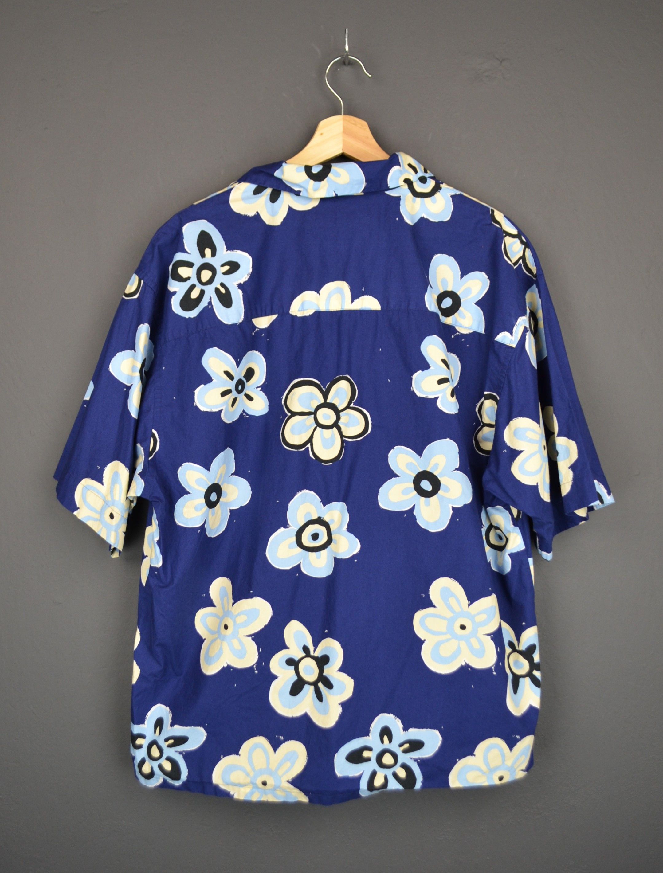 Marni Marni Uniqlo Oversized Open Collar Hawaiian Shirt Blue L Size US L / EU 52-54 / 3 - 7 Thumbnail