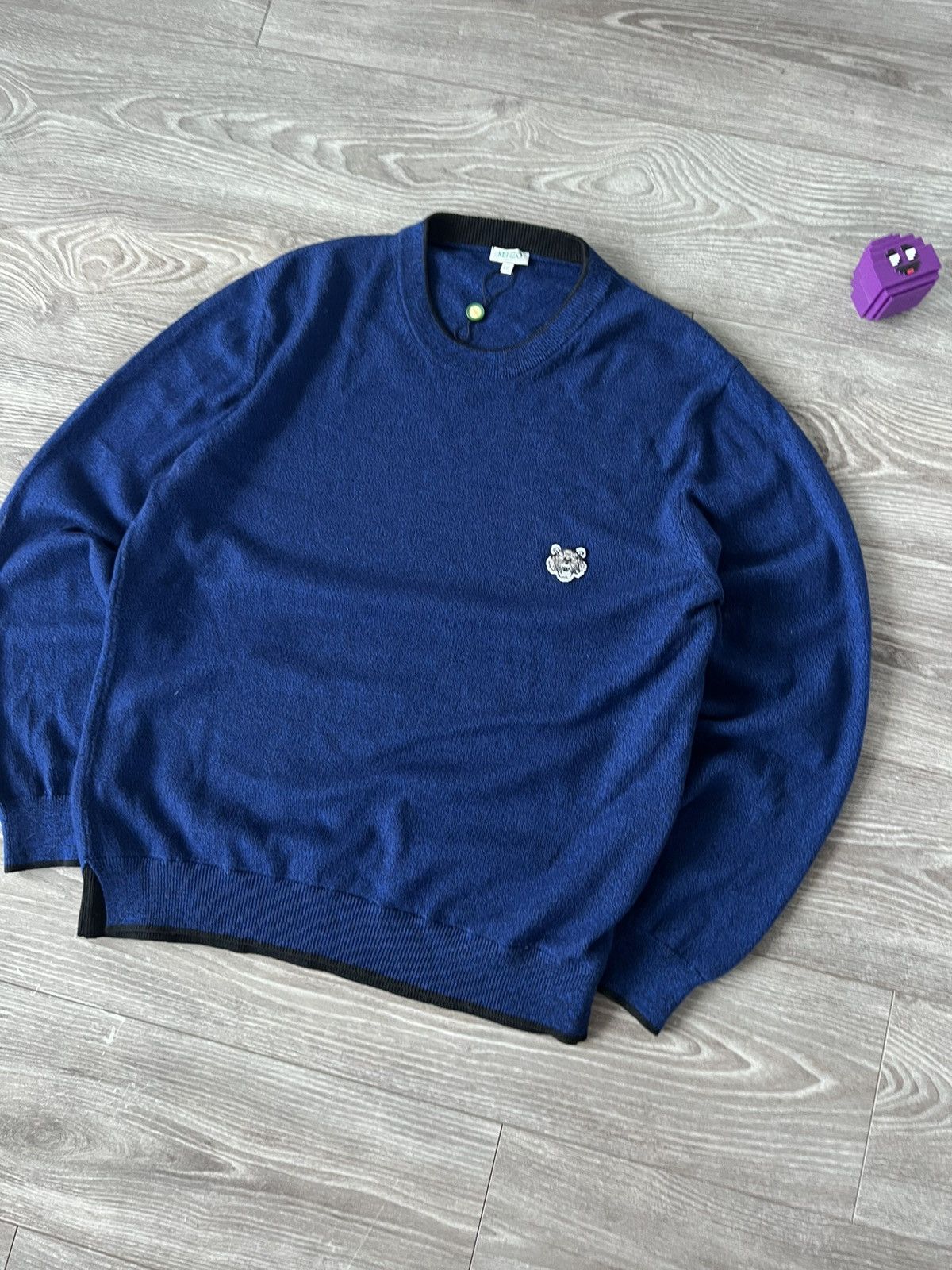 Kenzo Rare Wool Kenzo Embroidered Logo Luxuxry Blue Sweater Size US XXL / EU 58 / 5 - 5 Thumbnail