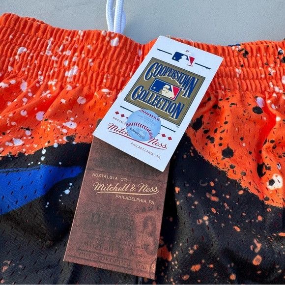 Designer × Mitchell & Ness NWT MITCHELL & NESS MLB METS HYPER HOOPS FASHION SHORTS SZ 4 Size US 38 / EU 54 - 3 Thumbnail