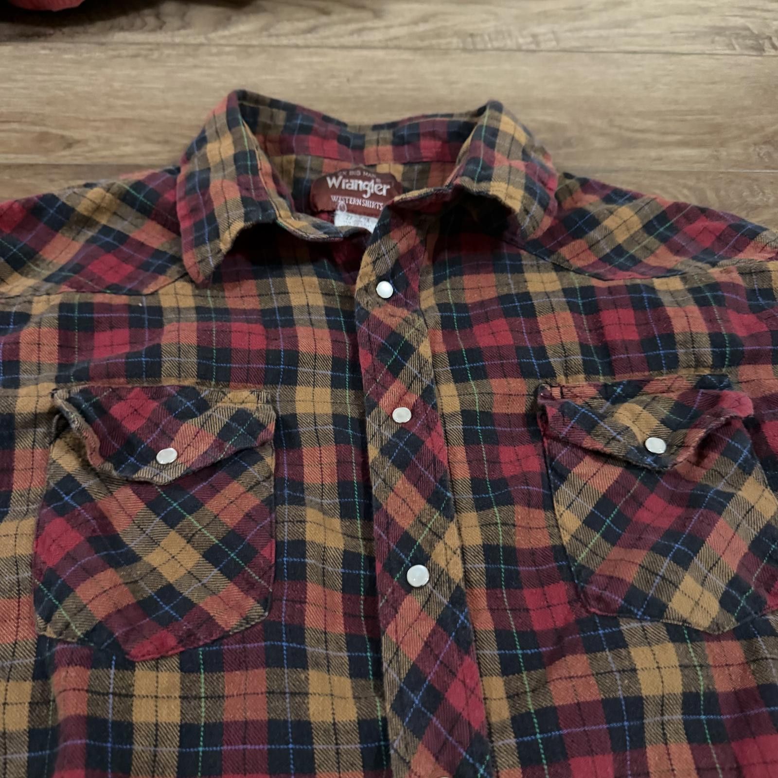 Wrangler Vintage 90s Wrangler Western Flannel Snap Shirt 2X Big Man Size US XXL / EU 58 / 5 - 2 Thumbnail