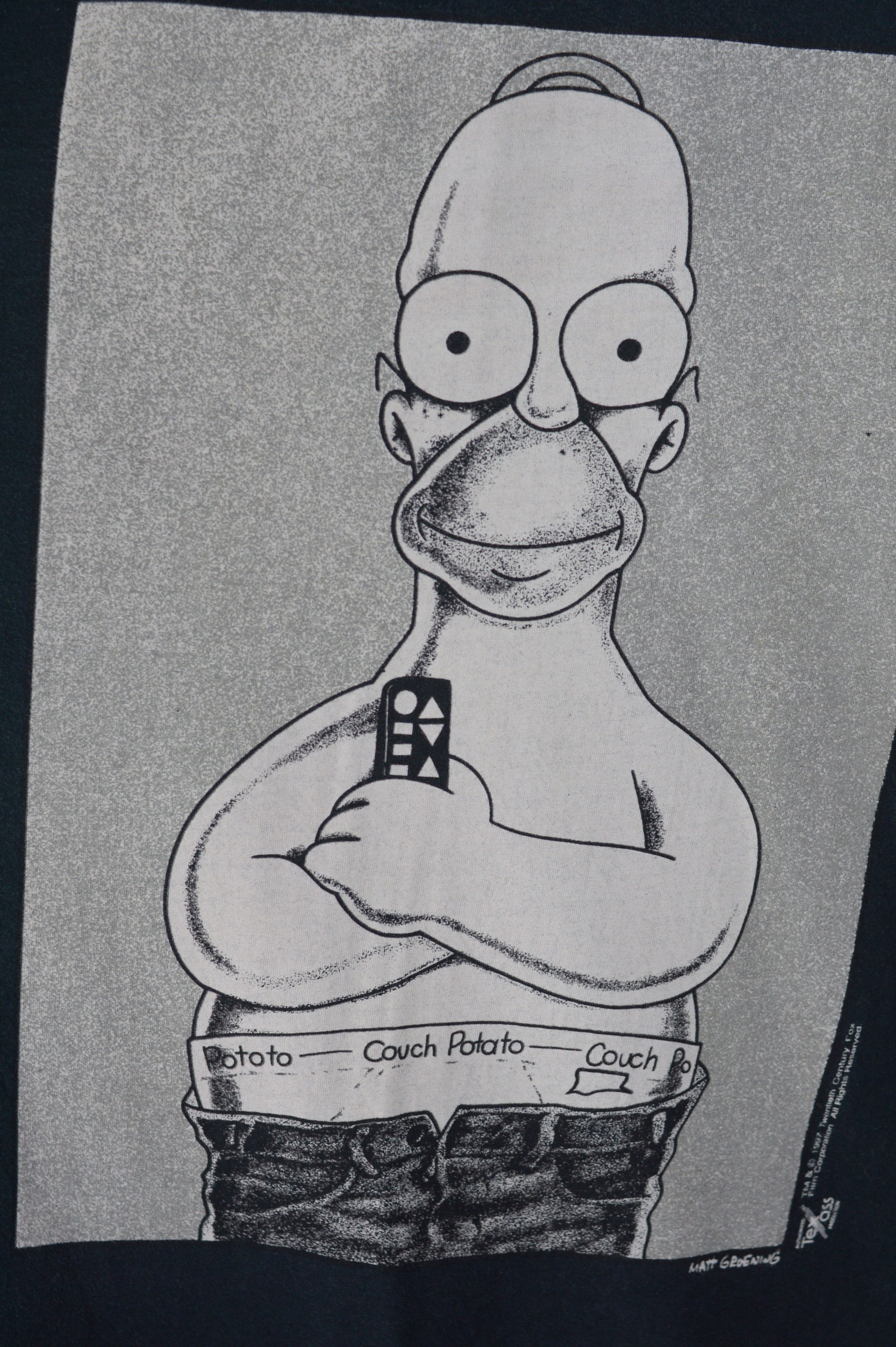 The Simpsons × Vintage Vintage The Simpsons Homer Couch Potato 1997 t shirt Size US L / EU 52-54 / 3 - 3 Thumbnail