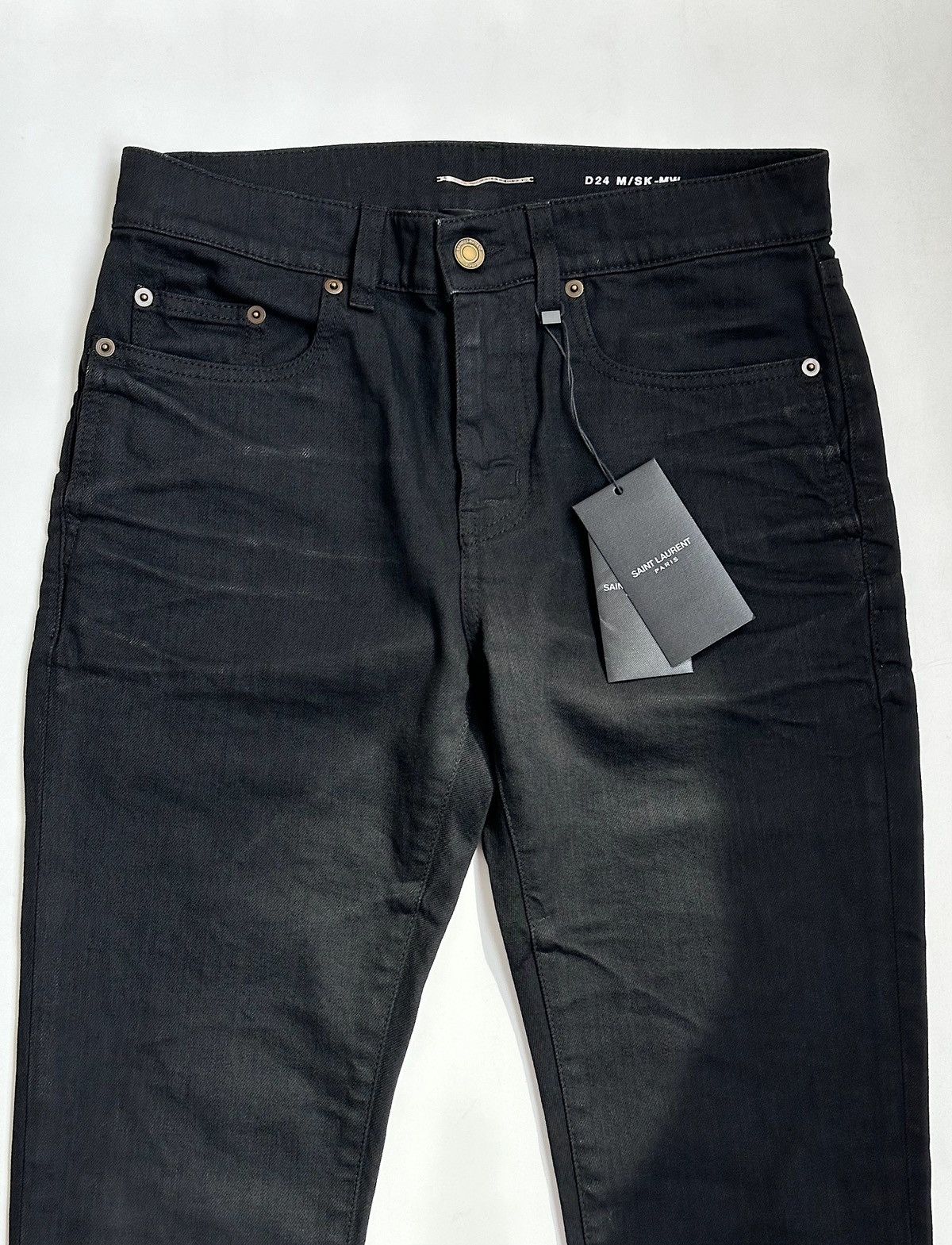 Saint Laurent Paris *NEW* SAINT LAURENT $860 SS20 Silver Coated Skinny Jeans D24 Size US 28 / EU 44 - 5 Thumbnail